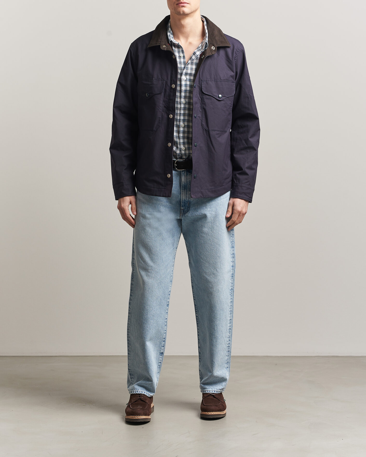 Mies | Takit | Manifattura Ceccarelli | Dry Wax Heavy Shirt Jacket Navy