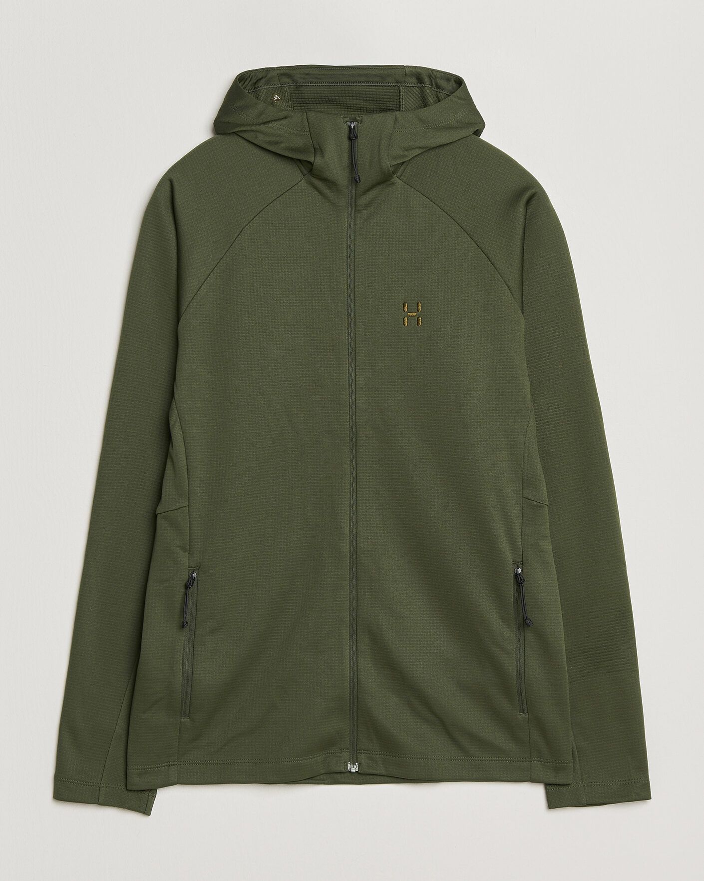 Mies | Puserot | Haglöfs | Korp Mid Fleece Hood Seaweed Green