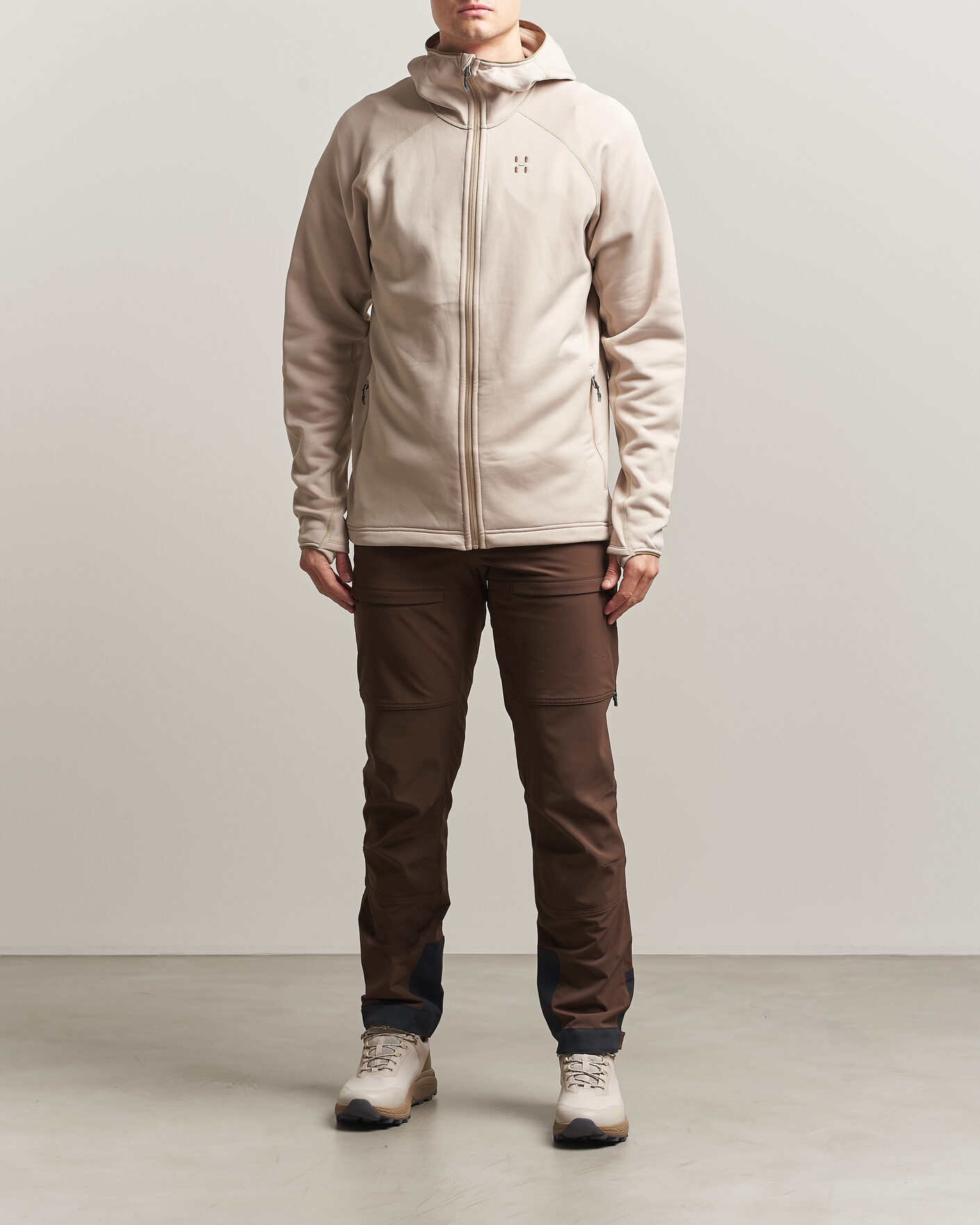 Mies | Puserot | Haglöfs | Magma Mid Fleece Hood Chalk Beige