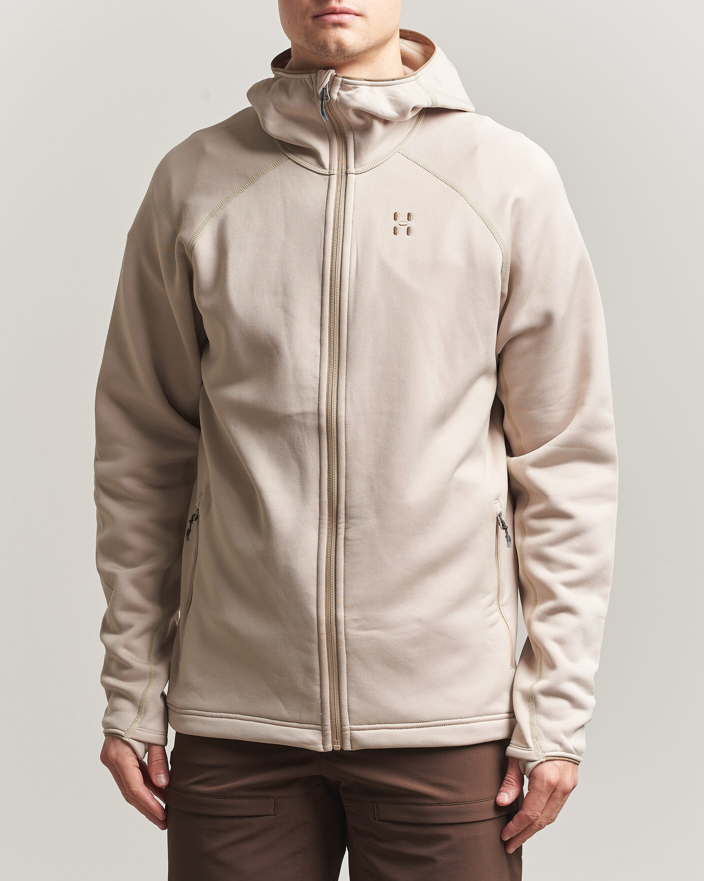 Mies | Puserot | Haglöfs | Magma Mid Fleece Hood Chalk Beige