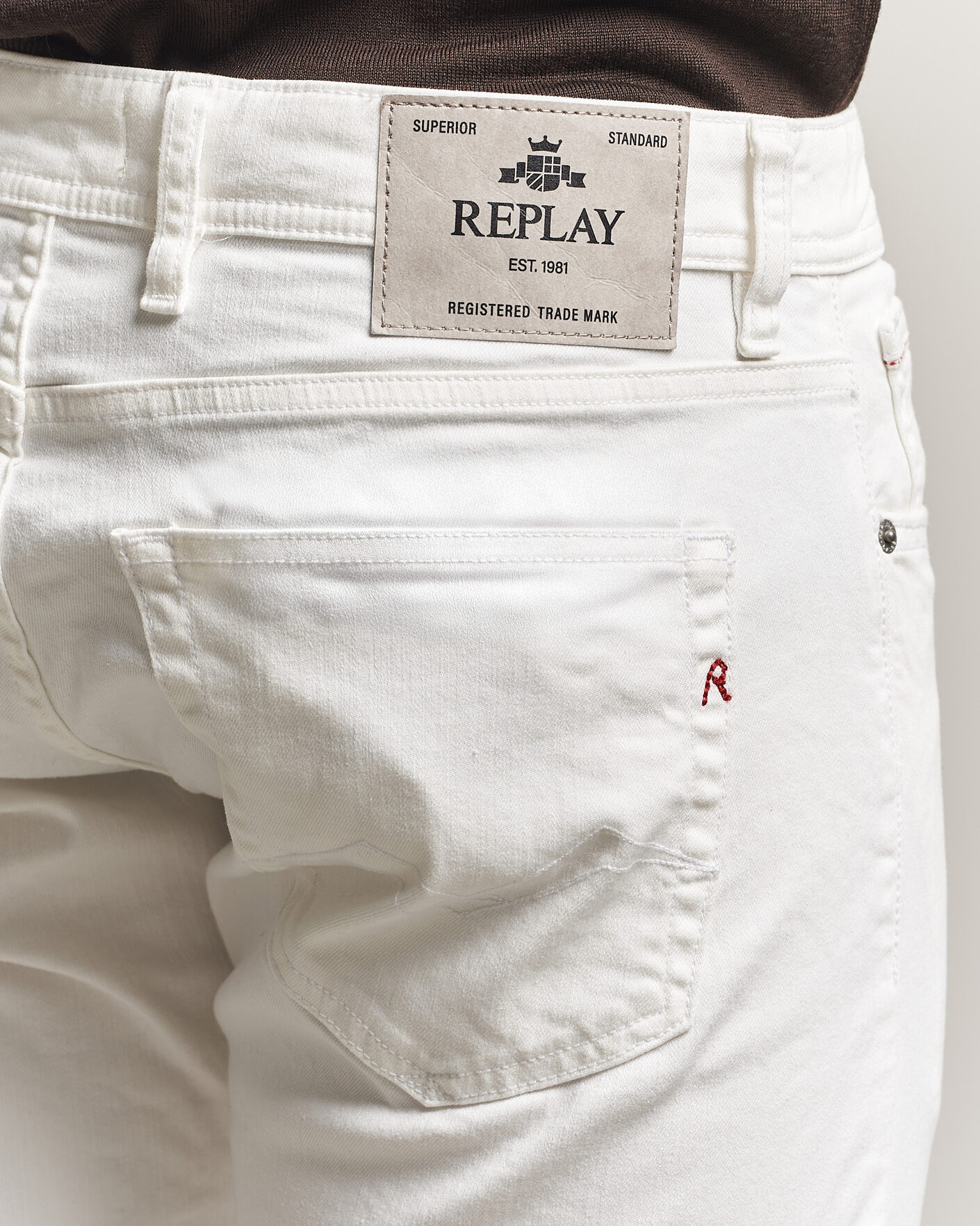 Mies | Farkut | Replay | Grover Straight Fit Powerstretch Jeans White