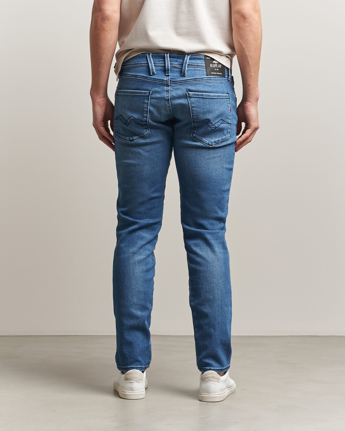 Mies | Farkut | Replay | Anbass Powerstretch Jeans Medium Blue