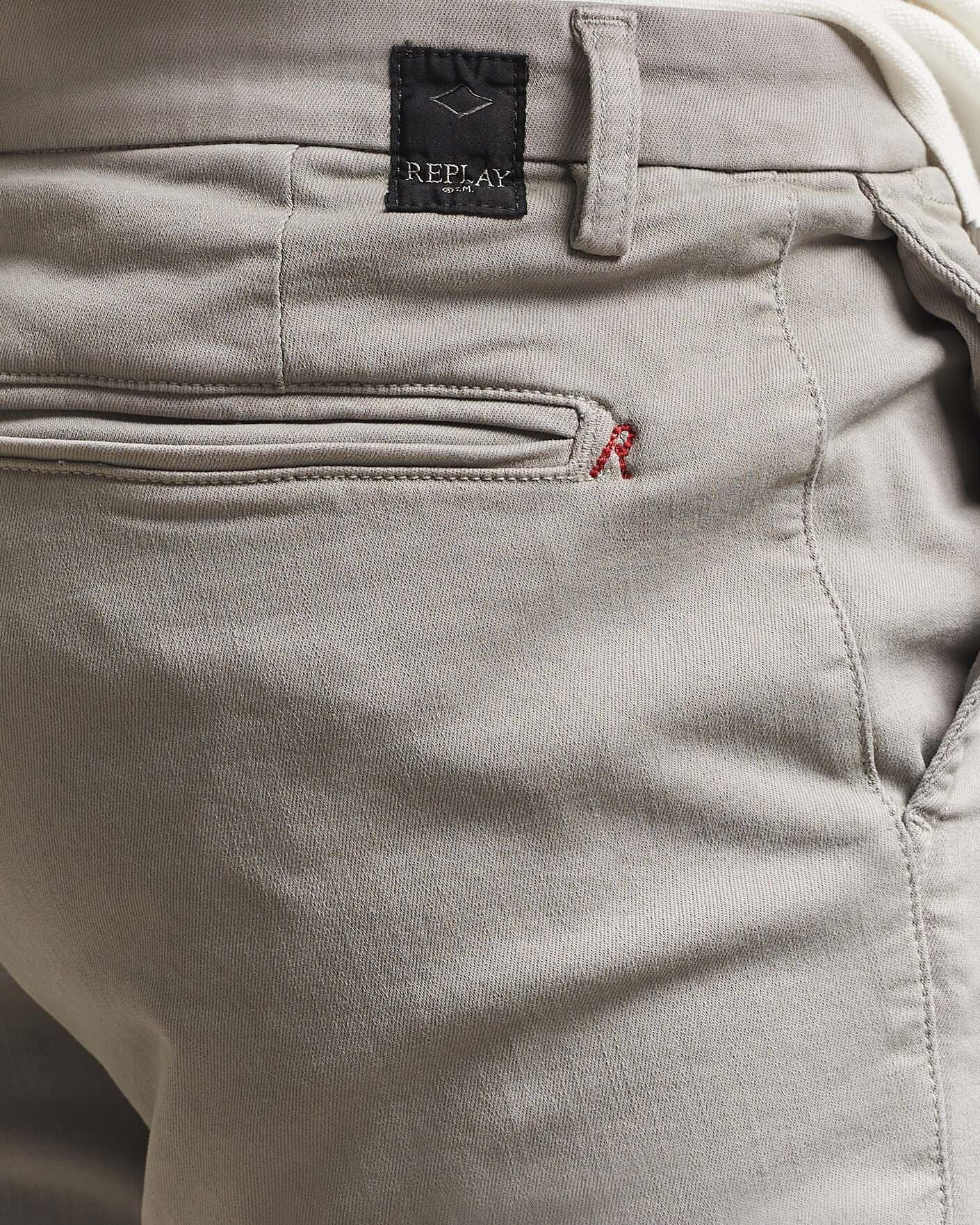 Mies | Housut | Replay | Benni Hyperflex X-Lite Chinos Light Grey