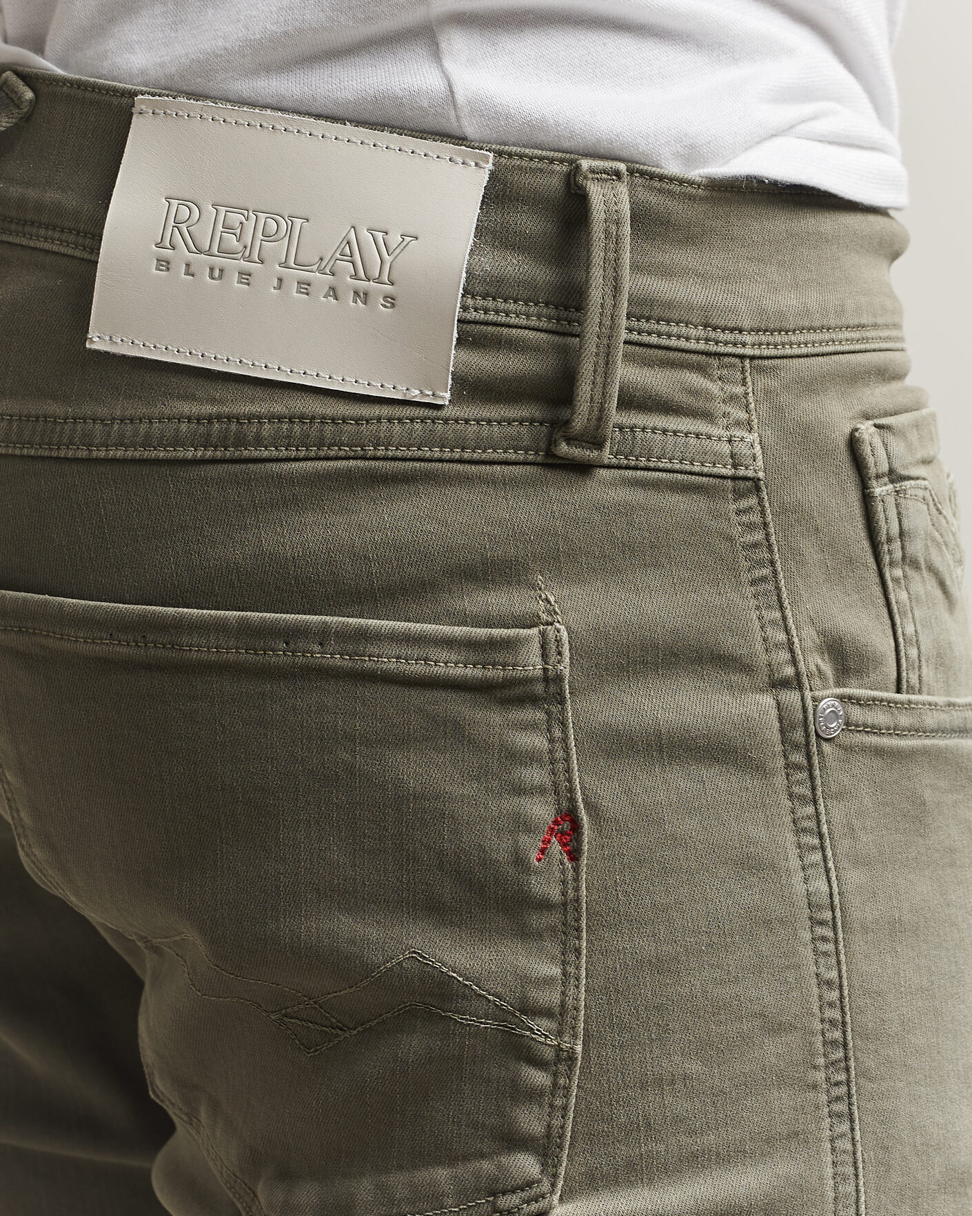 Mies | Housut | Replay | Anbass Hyperflex X.Lite 5-Pocket Pants Military Green