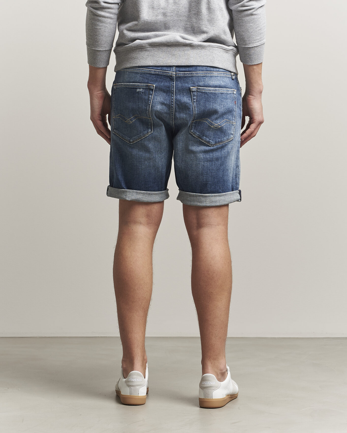 Mies | Shortsit | Replay | RBJ981 Shredded Denim Shorts Medium Blue