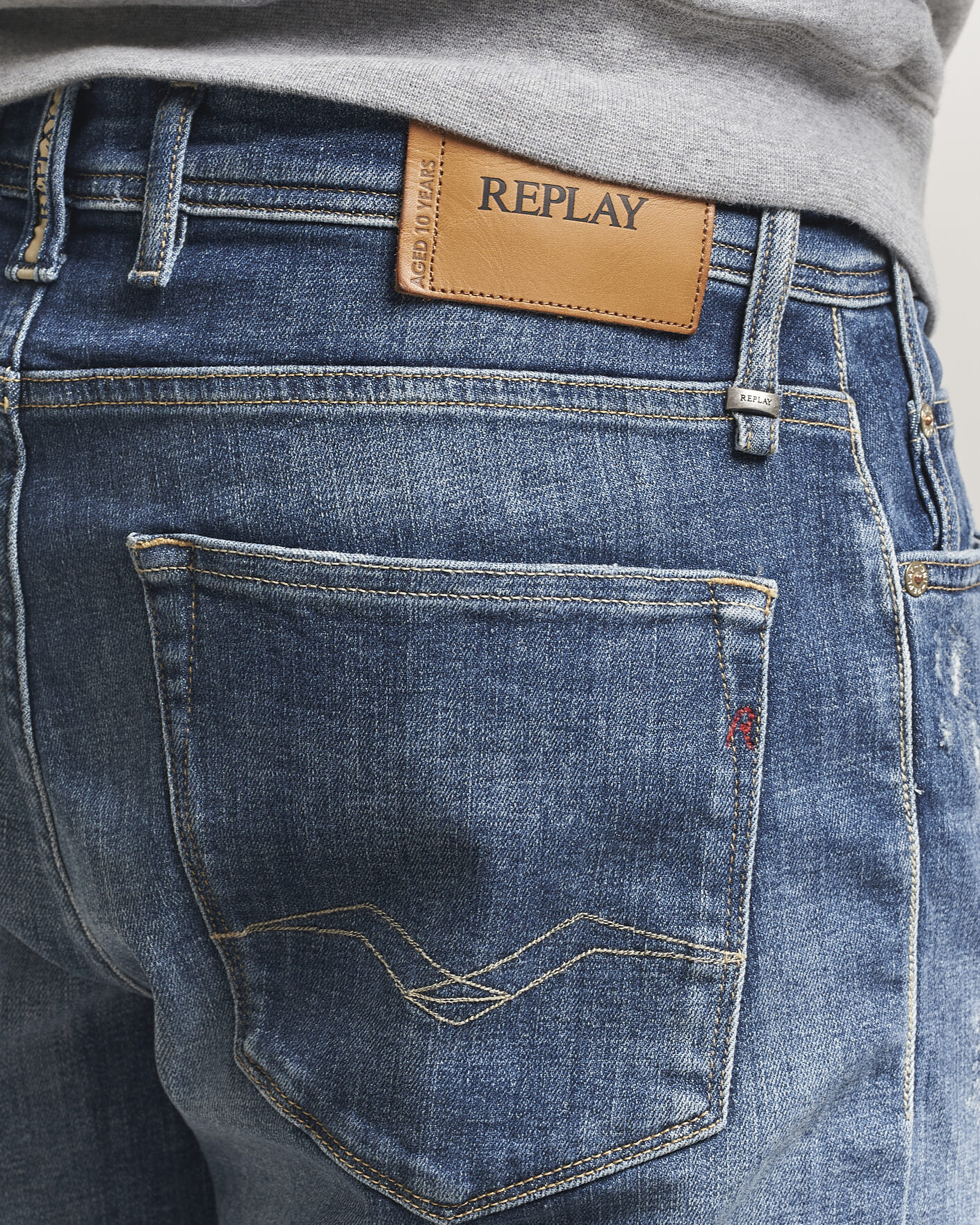 Mies | Shortsit | Replay | RBJ981 Shredded Denim Shorts Medium Blue