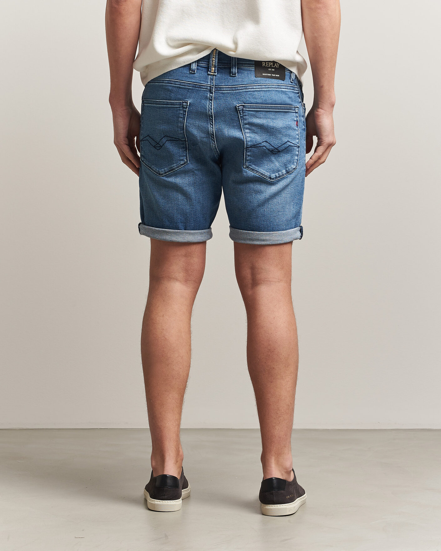 Mies | Shortsit | Replay | RBJ981 Stretch Denim Shorts Light Blue