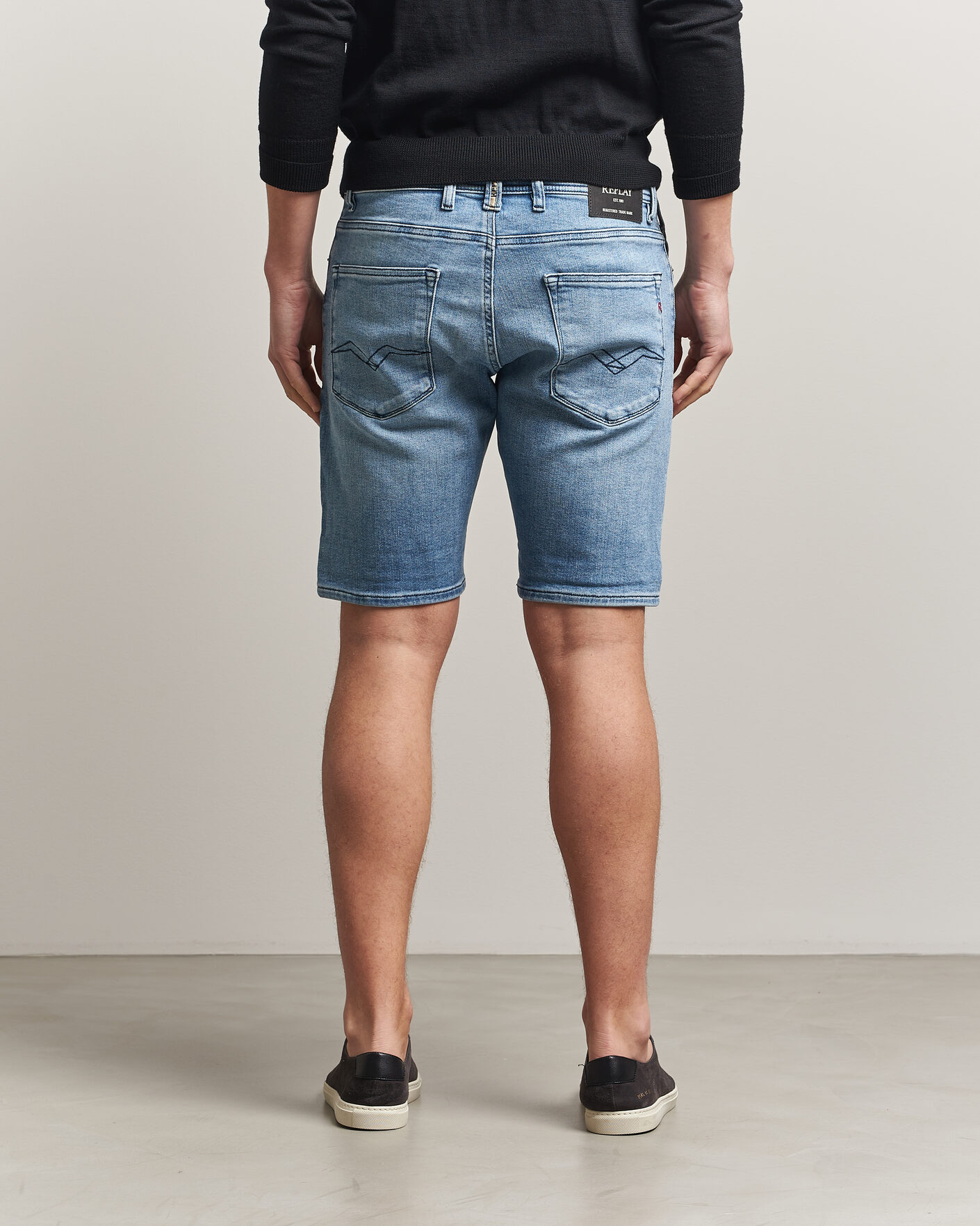 Mies | Shortsit | Replay | RBJ981 Stretch Denim Shorts Light Blue