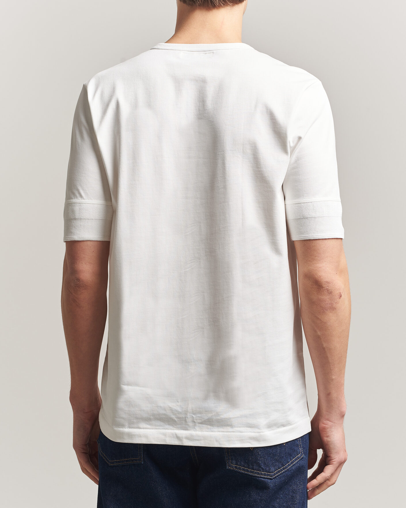 Mies | T-paidat | Merz b. Schwanen | Classic Organic Cotton Short Sleeve Henley White