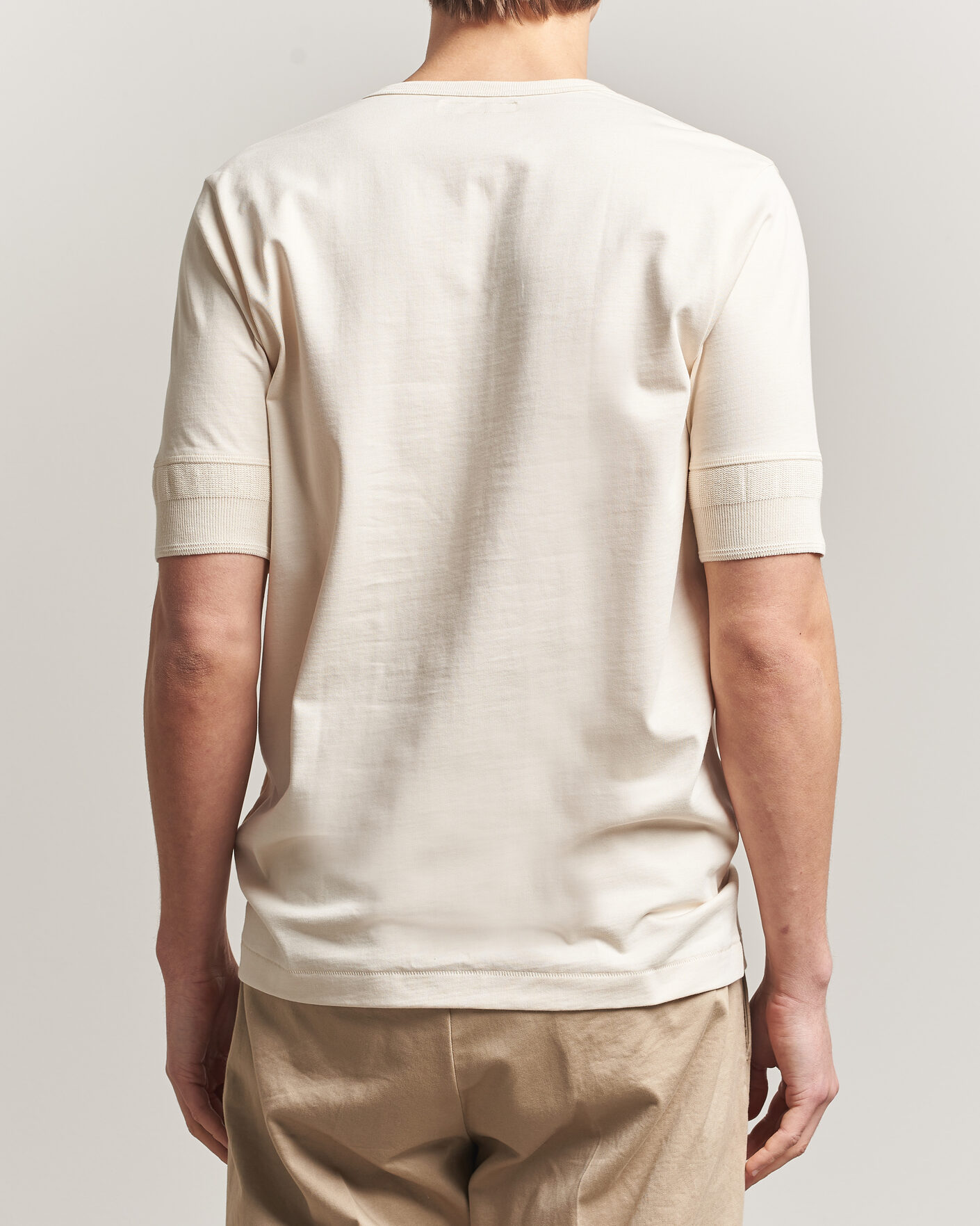 Mies | T-paidat | Merz b. Schwanen | Classic Organic Cotton Short Sleeve Henley Nature