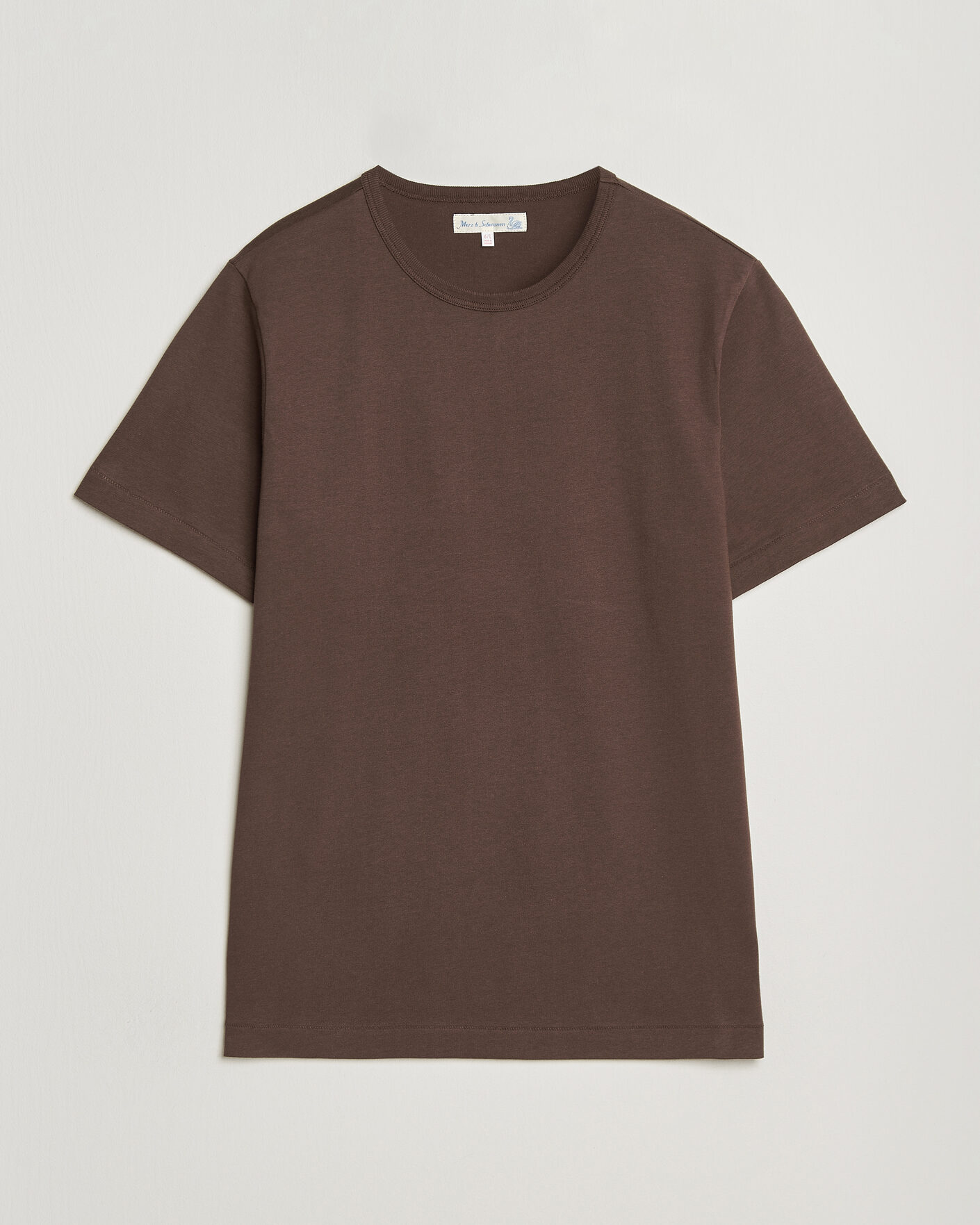 Mies | T-paidat | Merz b. Schwanen | Classic Fit Sturdy Loopwheeled T-Shirt Chocolate