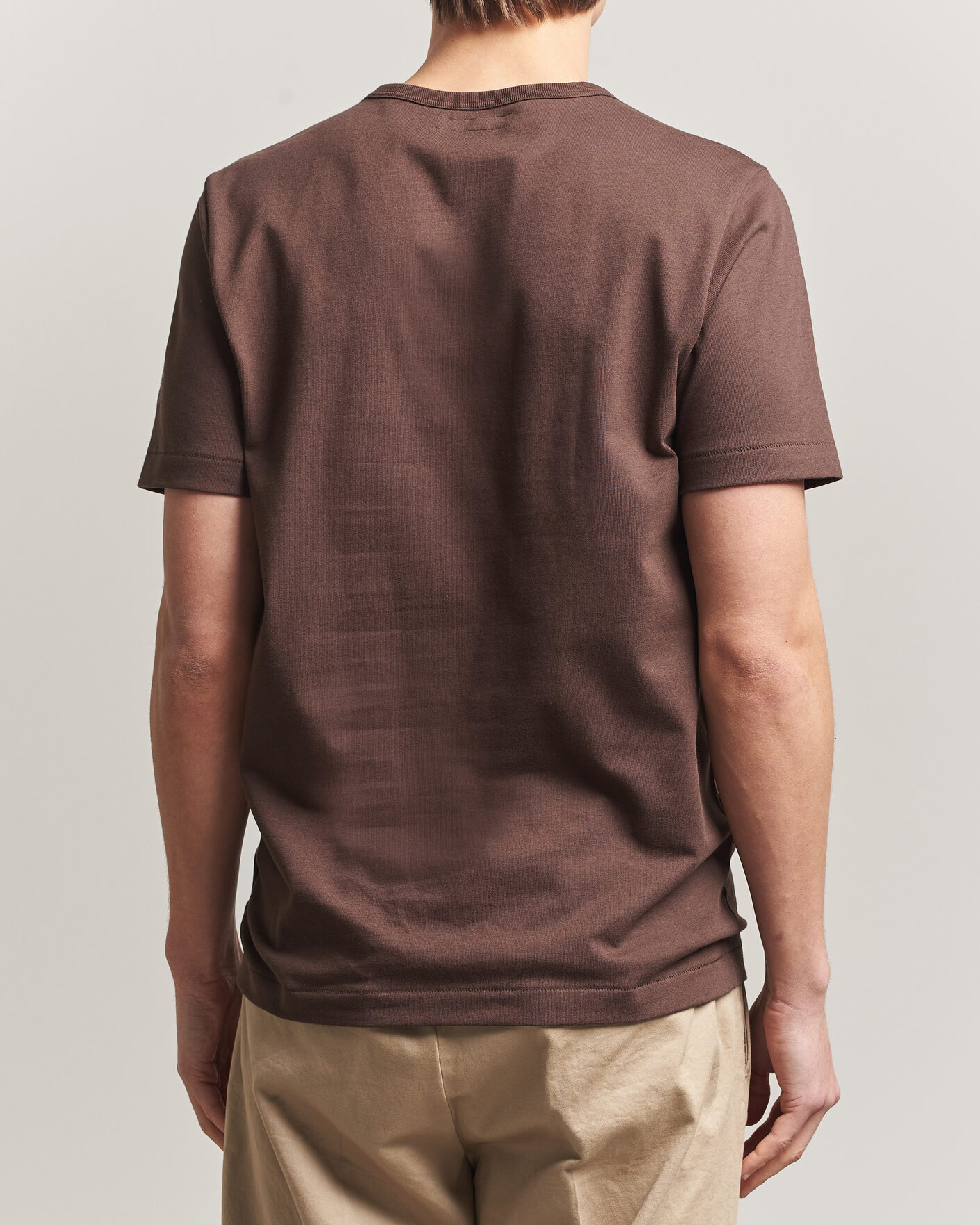Mies | T-paidat | Merz b. Schwanen | Classic Fit Sturdy Loopwheeled T-Shirt Chocolate