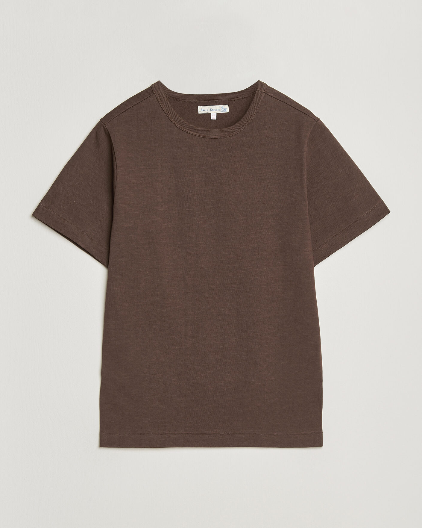 Mies | T-paidat | Merz b. Schwanen | Relaxed Fit Loopwheeled Heavy T-Shirt Chocolate