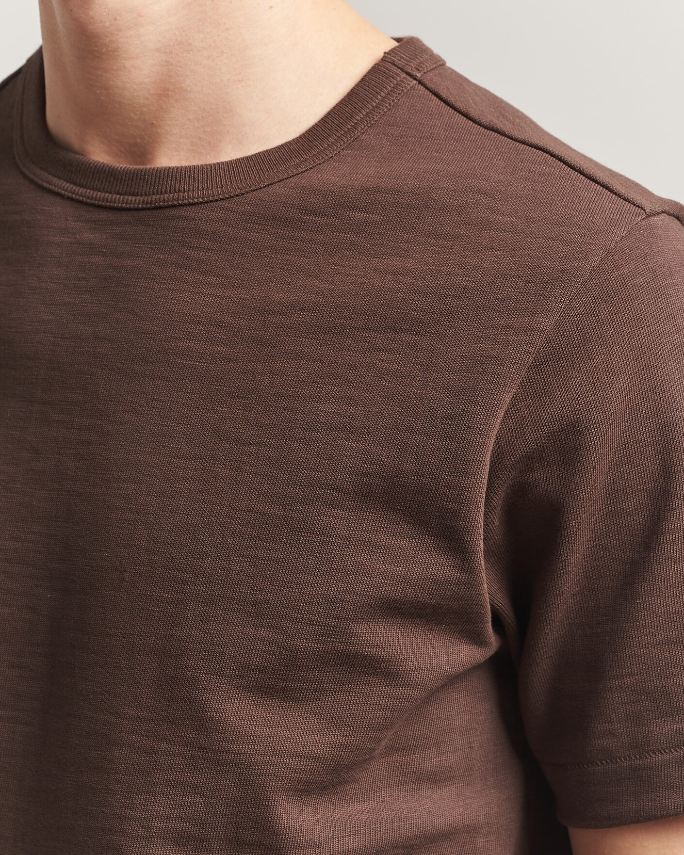Mies | T-paidat | Merz b. Schwanen | Relaxed Fit Loopwheeled Heavy T-Shirt Chocolate