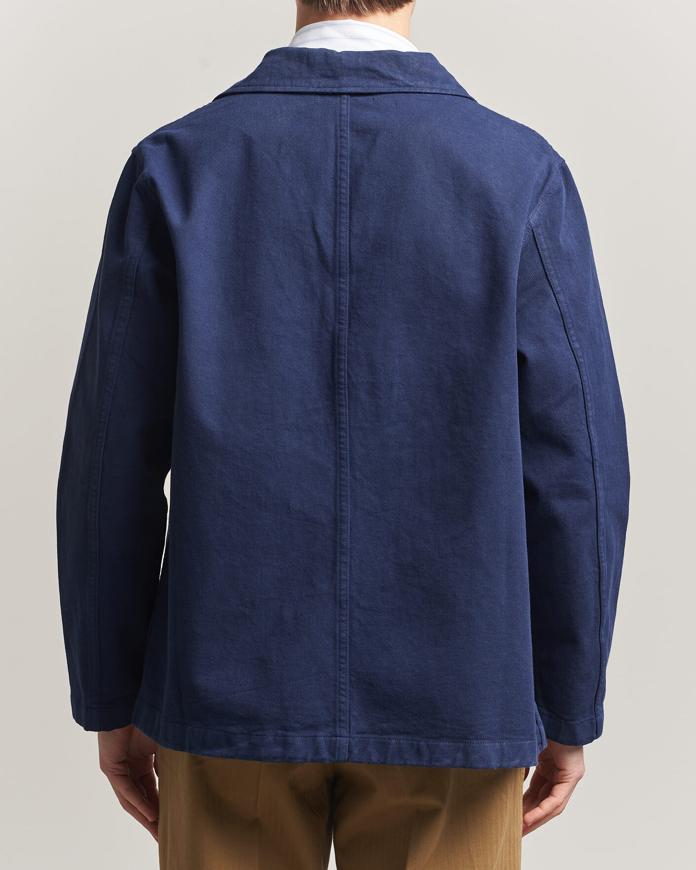 Mies | Kauluspaidat | Merz b. Schwanen | Worker Cotton Twill Overshirt Ink Blue