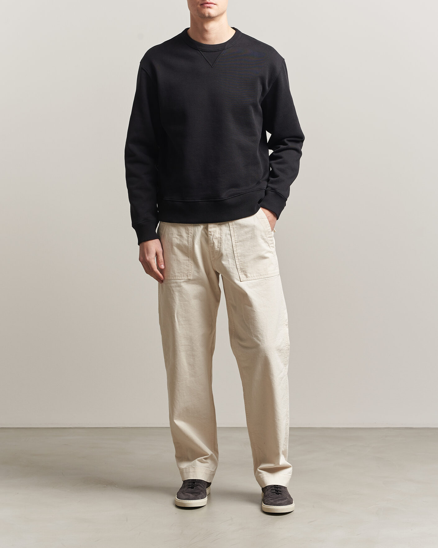 Mies | Puserot | Merz b. Schwanen | Classic Fit Authentic Fleece Sweatshirt Black