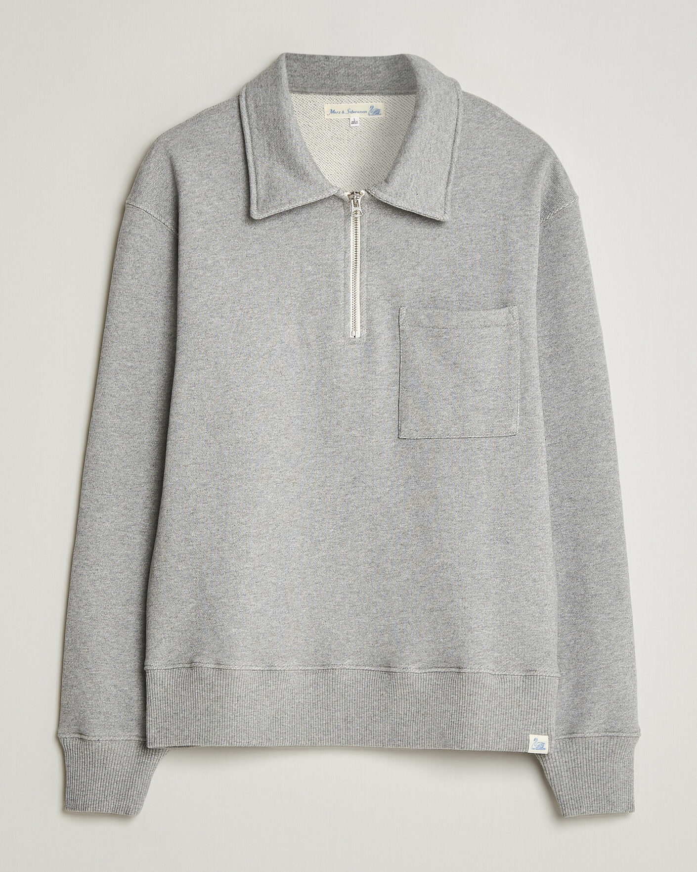 Mies | Puserot | Merz b. Schwanen | Classic Fit Authentic Fleece Half Zip Grey Melange