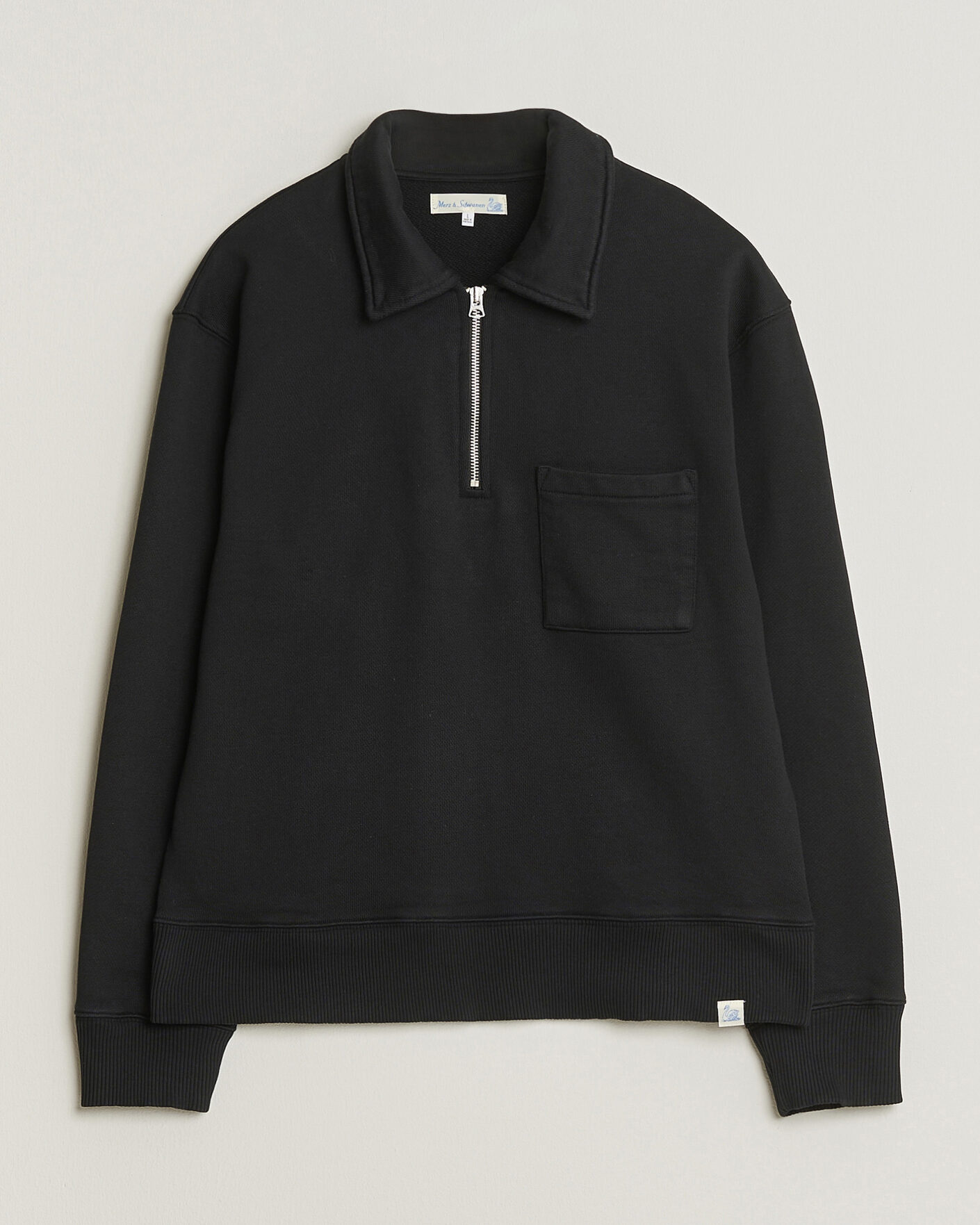 Mies | Puserot | Merz b. Schwanen | Classic Fit Authentic Fleece Half Zip Black