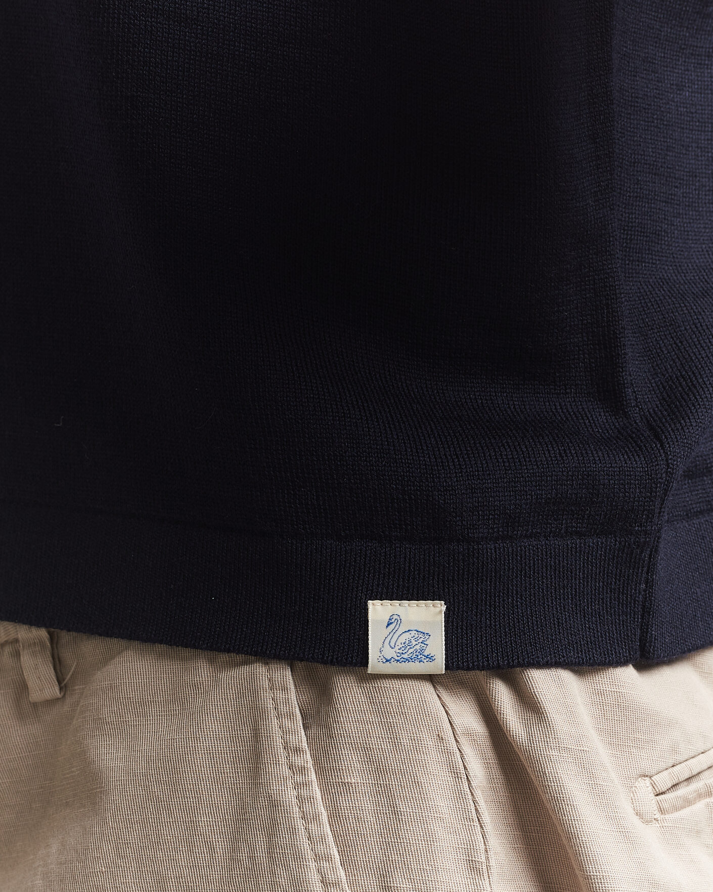 Mies | Pikeet | Merz b. Schwanen | Relaxed Fit Merino Knitted Polo Dark Navy