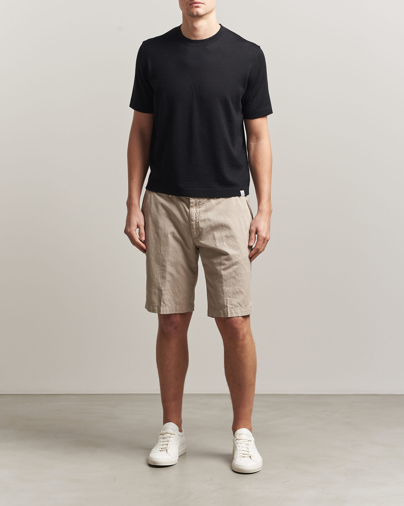 Mies | T-paidat | Merz b. Schwanen | Relaxed Fit Merino Knitted T-Shirt Black