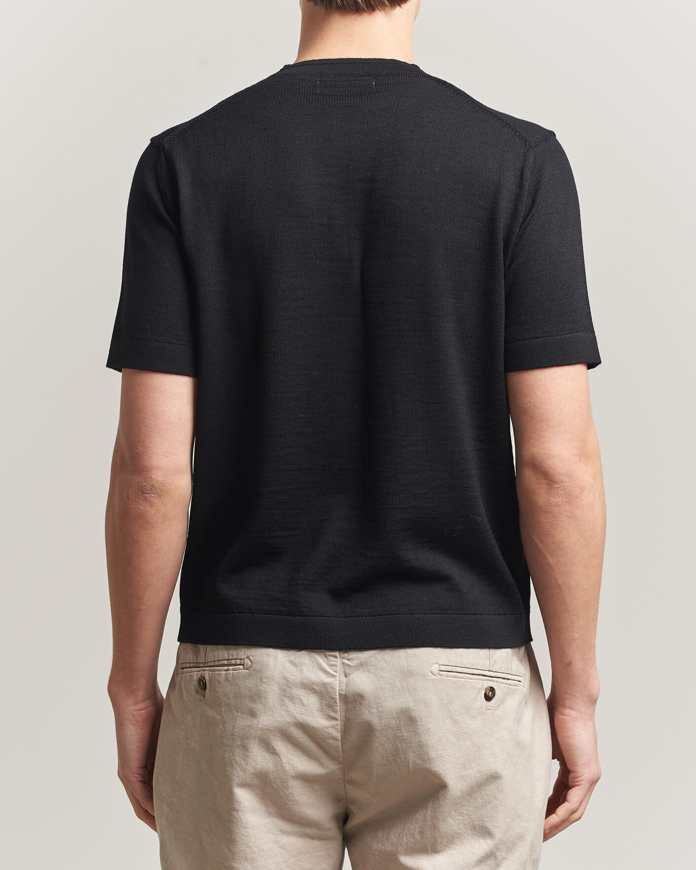 Mies | T-paidat | Merz b. Schwanen | Relaxed Fit Merino Knitted T-Shirt Black