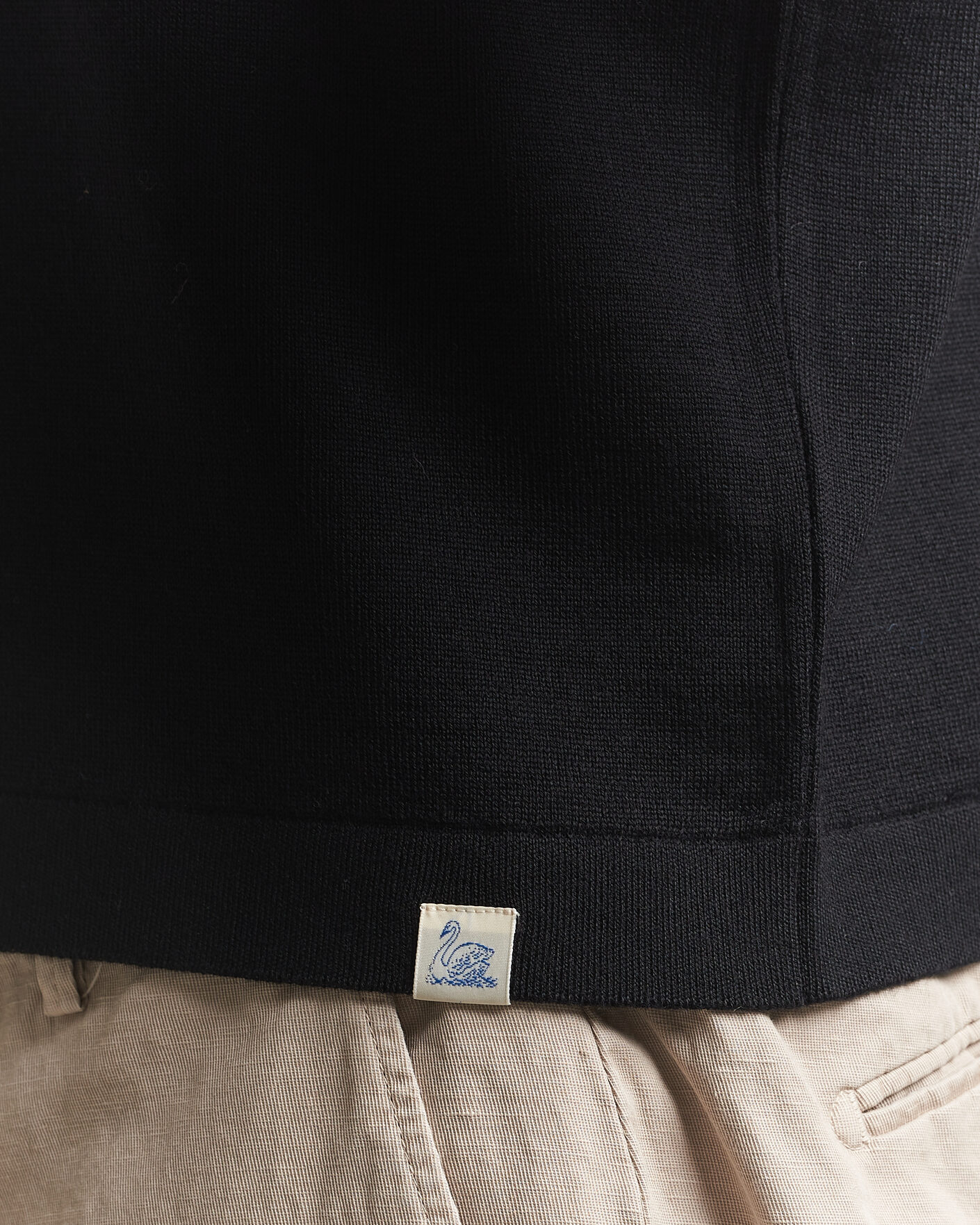 Mies | T-paidat | Merz b. Schwanen | Relaxed Fit Merino Knitted T-Shirt Black