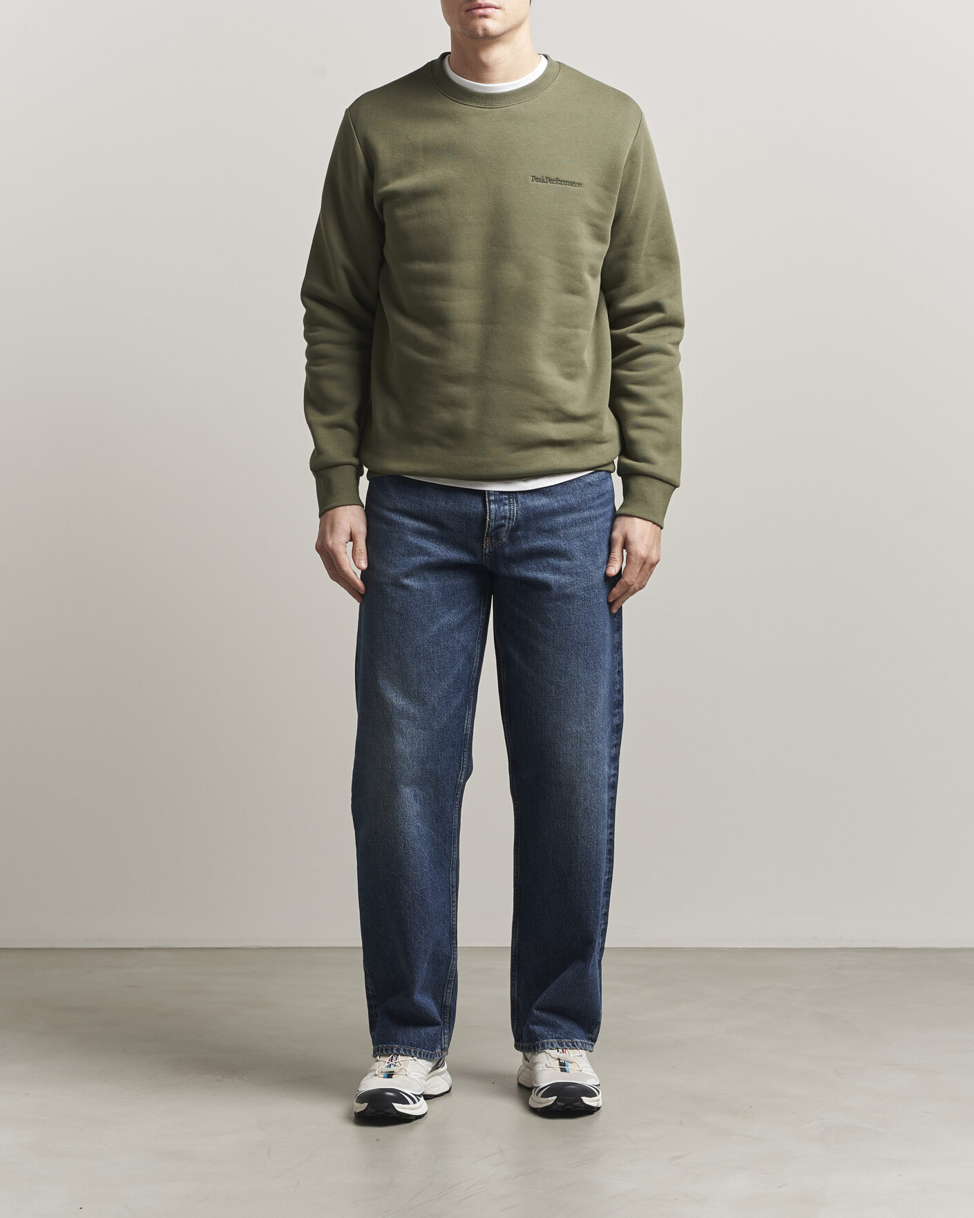 Mies | Puserot | Peak Performance | Original Crew Neck Sweatshirt Pine Needle