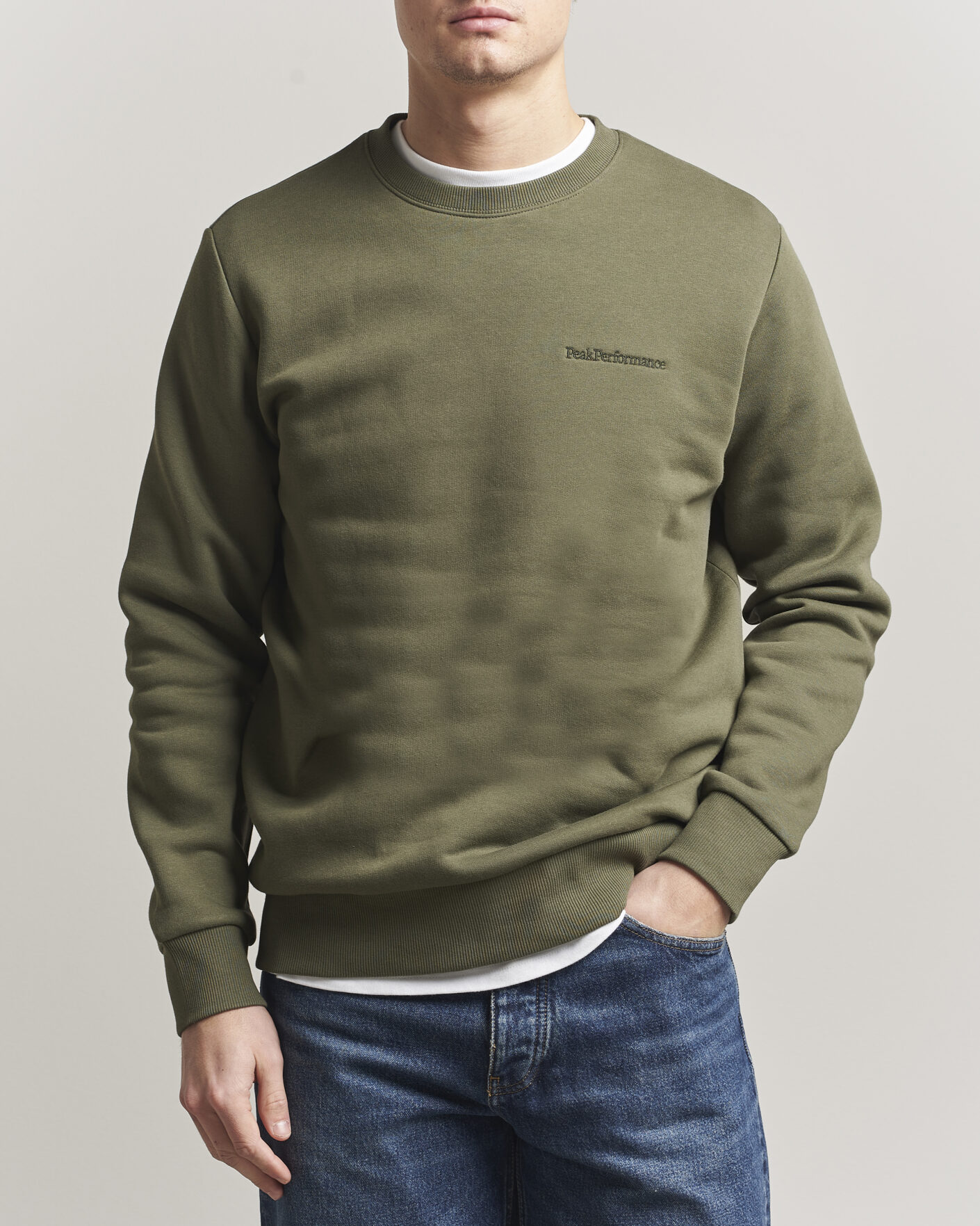 Mies | Puserot | Peak Performance | Original Crew Neck Sweatshirt Pine Needle