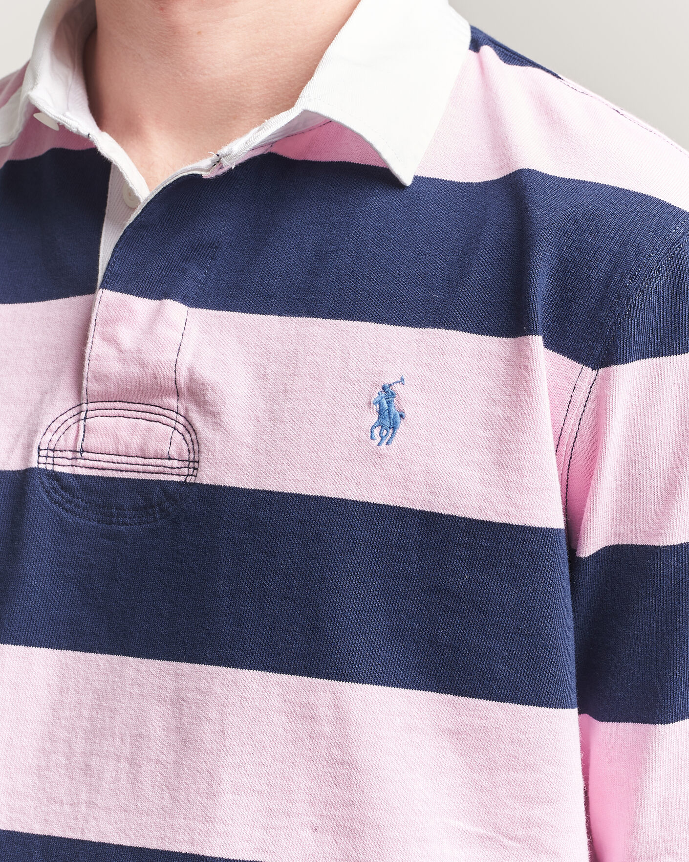 Mies | Puserot | Polo Ralph Lauren | Jersey Striped Rugger Carmel Pink/Newport Navy