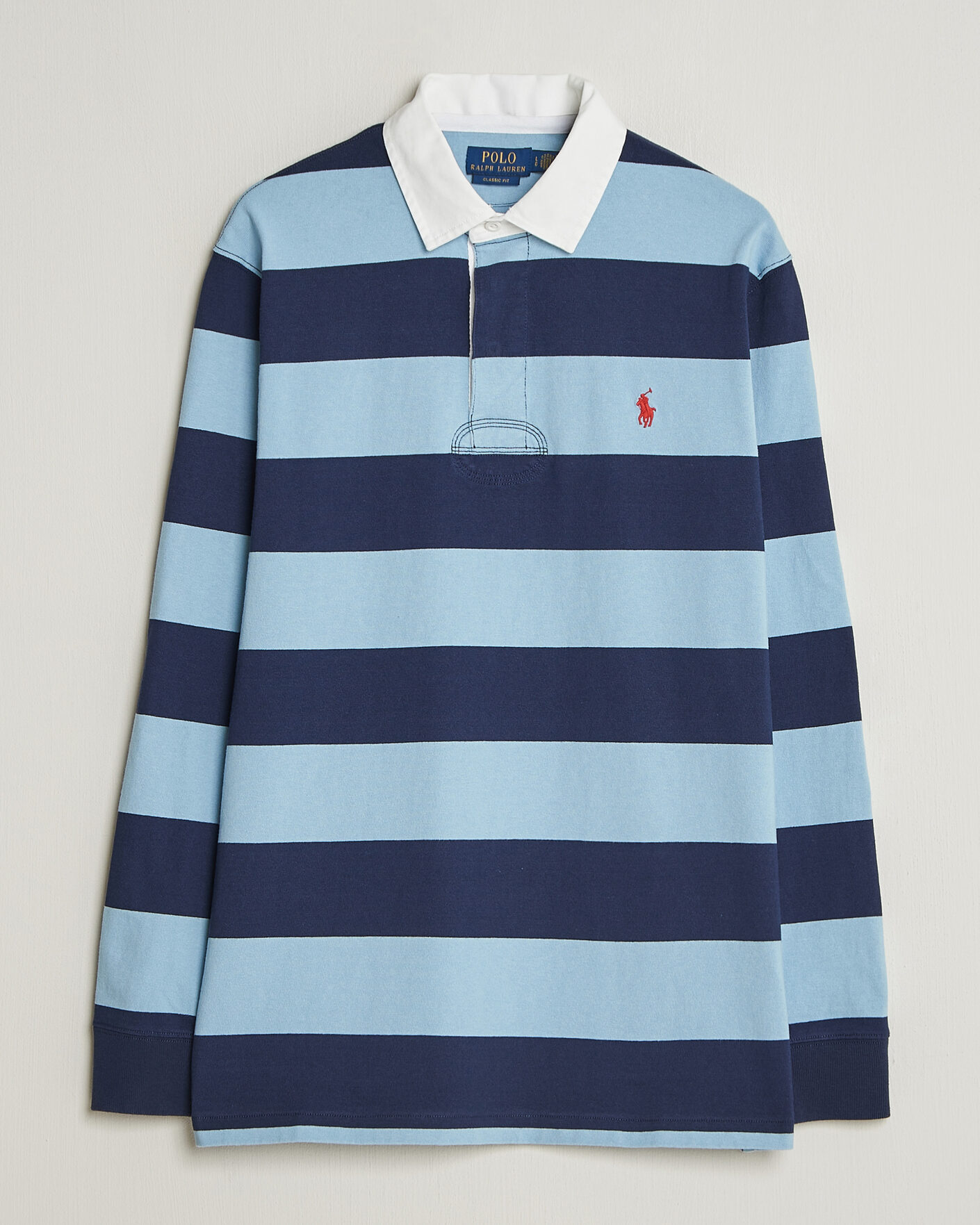 Mies | Puserot | Polo Ralph Lauren | Jersey Striped Rugger Powder Blue/Newport Navy