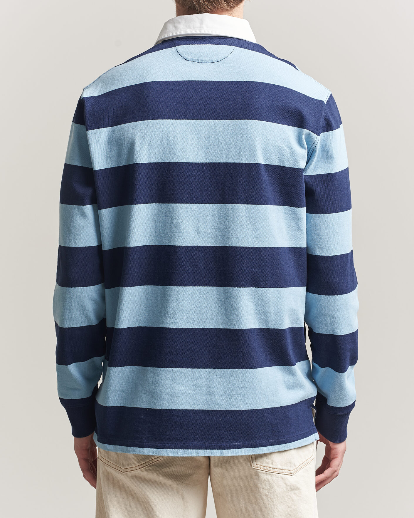 Mies | Puserot | Polo Ralph Lauren | Jersey Striped Rugger Powder Blue/Newport Navy