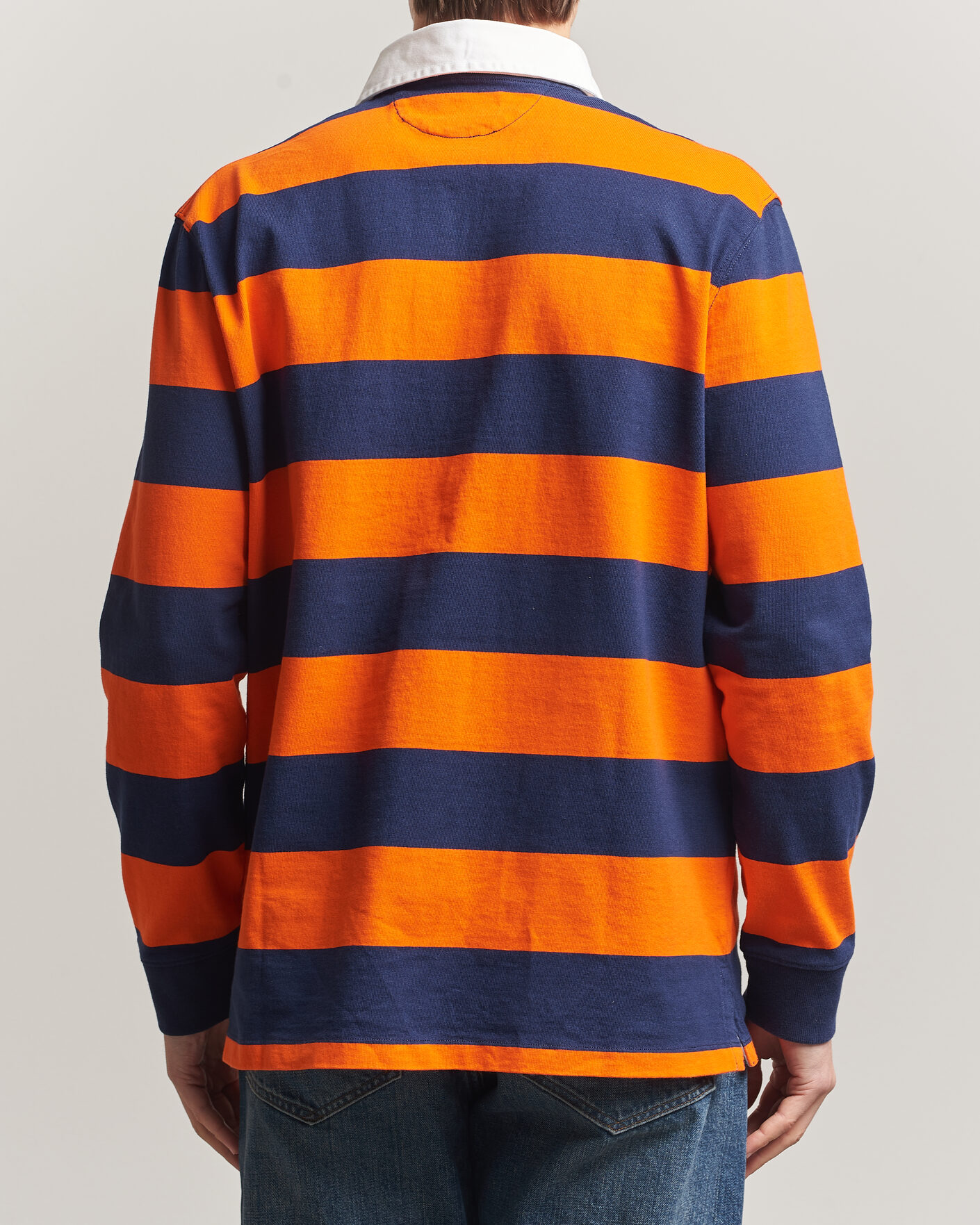 Mies | Puserot | Polo Ralph Lauren | Jersey Striped Rugger Sailing Orange/Newport Navy