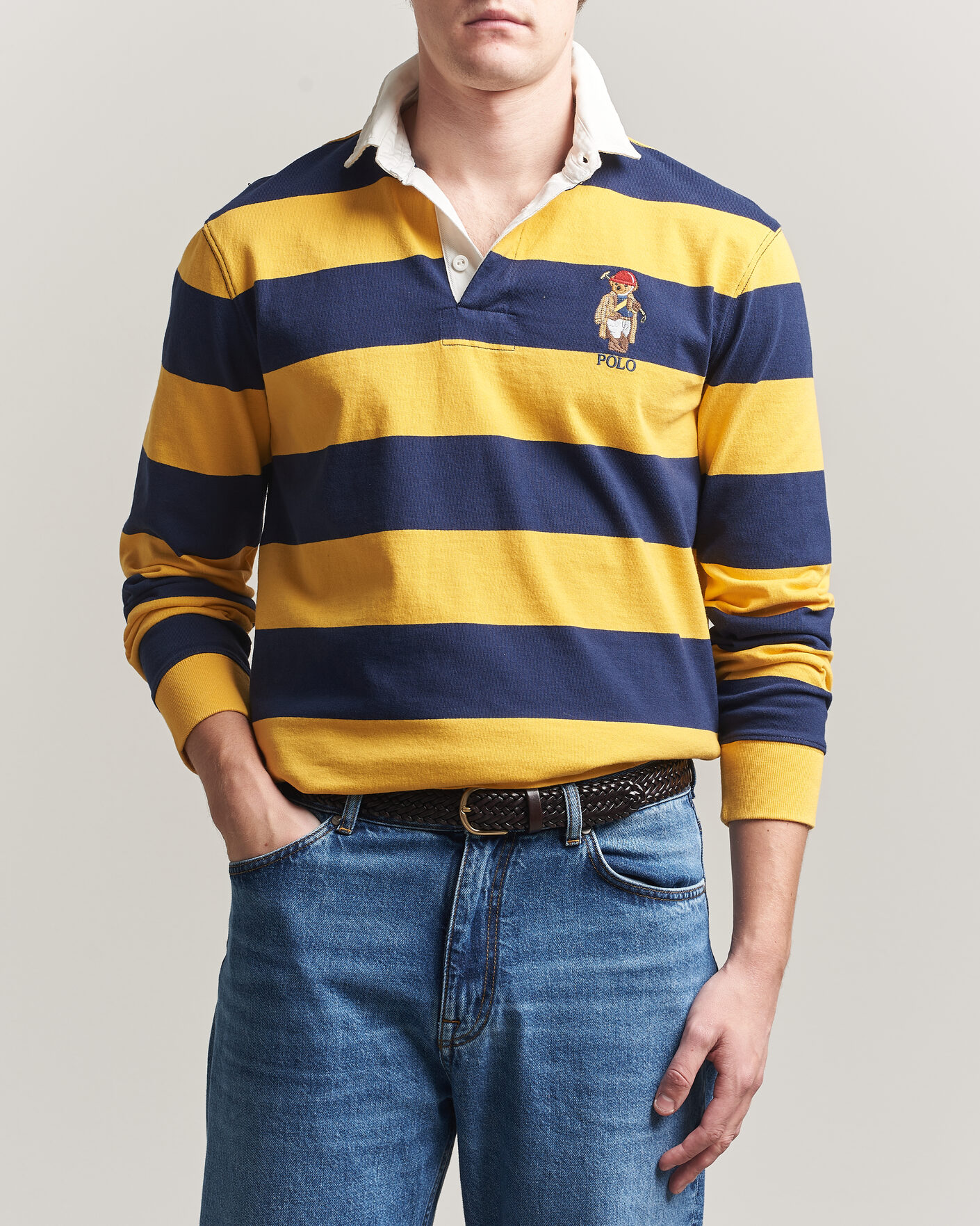 Mies | Puserot | Polo Ralph Lauren | Jersey Striped Rugger Newport Navy/Gold