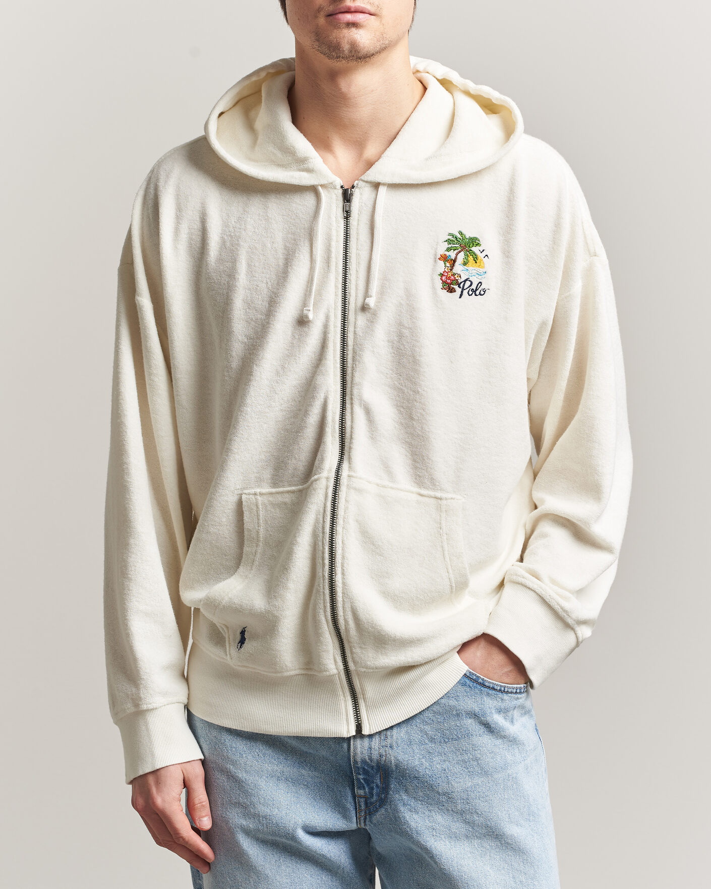 Mies | Puserot | Polo Ralph Lauren | Cotton Terry Printed Full-Zip Hoodie Nevis