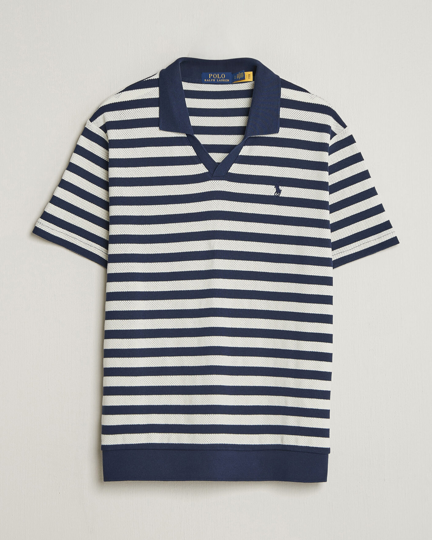 Mies | Pikeet | Polo Ralph Lauren | Cotton Texture Striped Polo Newport Navy/Cream