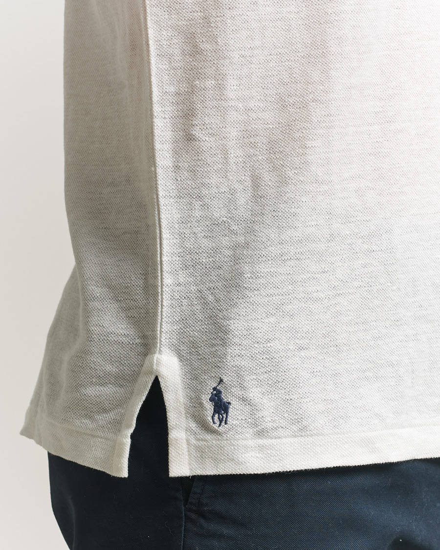 Mies | Pikeet | Polo Ralph Lauren | Long Sleeve Linen Polo Deckwash White