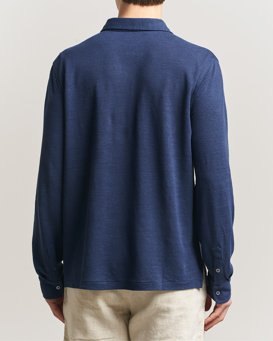 Mies | Pikeet | Polo Ralph Lauren | Long Sleeve Linen Polo Newport Navy