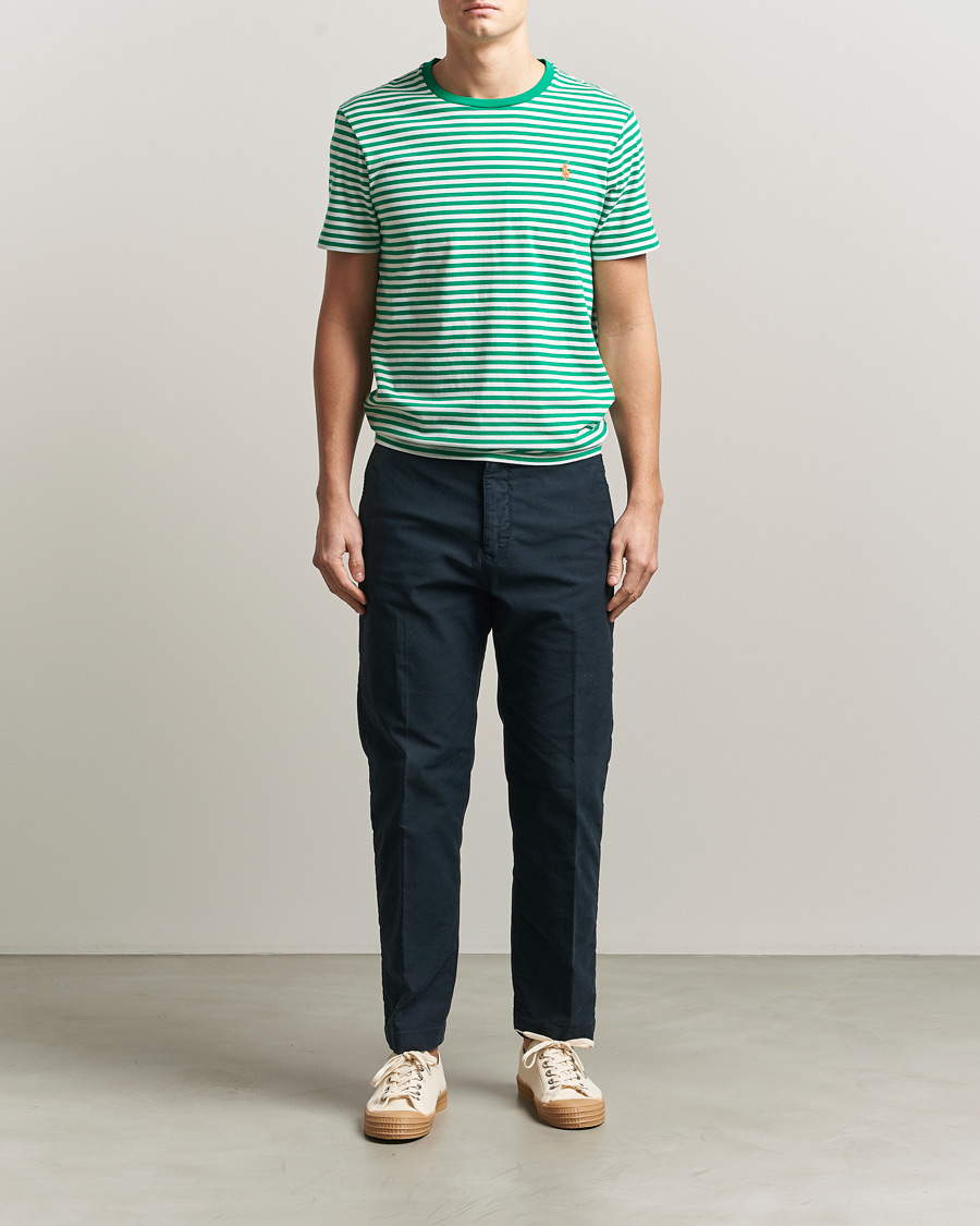 Mies | T-paidat | Polo Ralph Lauren | Crew Neck Striped T-Shirt Billiard/White