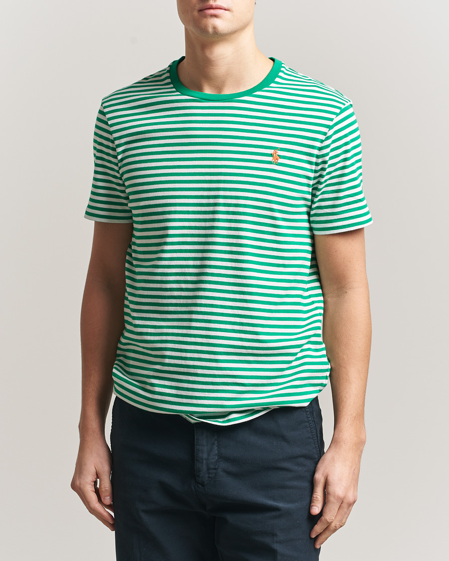 Mies | T-paidat | Polo Ralph Lauren | Crew Neck Striped T-Shirt Billiard/White