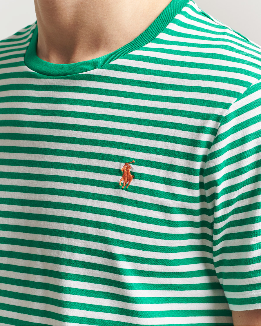 Mies | T-paidat | Polo Ralph Lauren | Crew Neck Striped T-Shirt Billiard/White