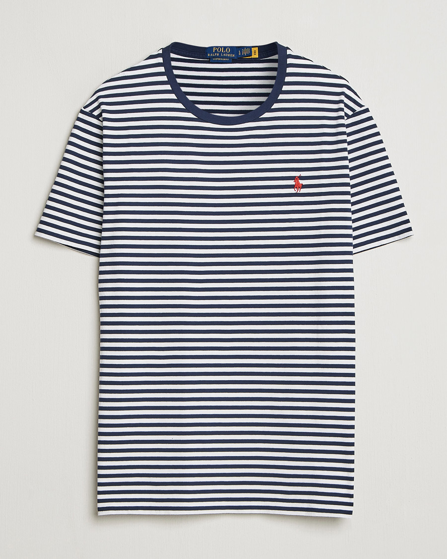 Mies | T-paidat | Polo Ralph Lauren | Crew Neck Striped T-Shirt Newport Navy/White