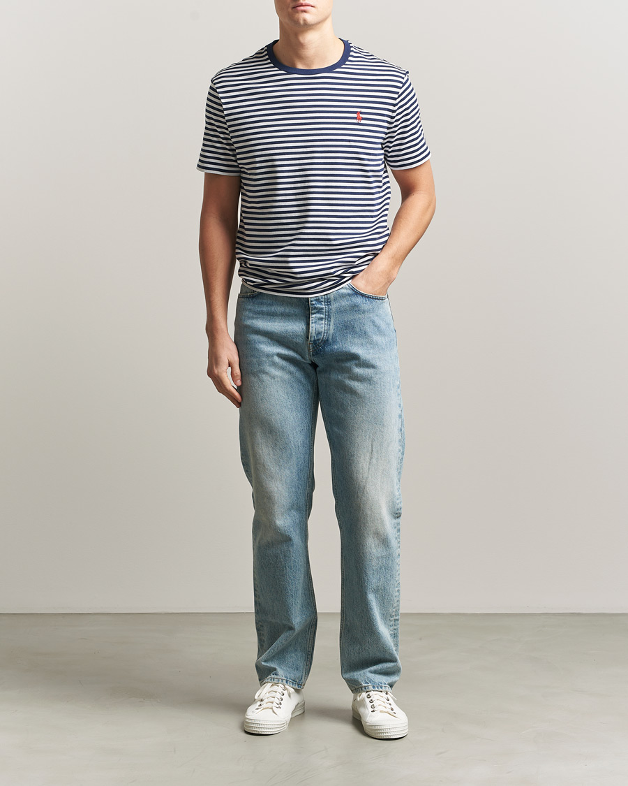 Mies | T-paidat | Polo Ralph Lauren | Crew Neck Striped T-Shirt Newport Navy/White