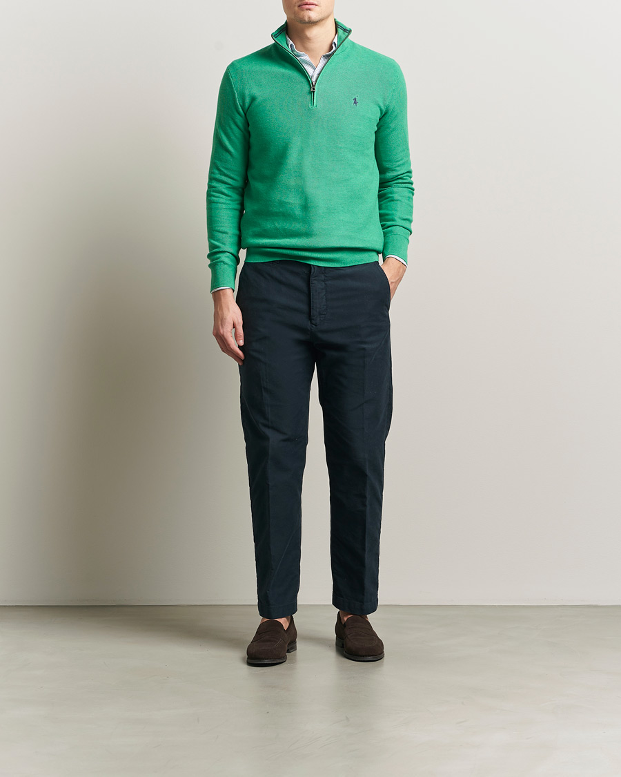 Mies | Puserot | Polo Ralph Lauren | Textured Half Zip Palm Green Heather