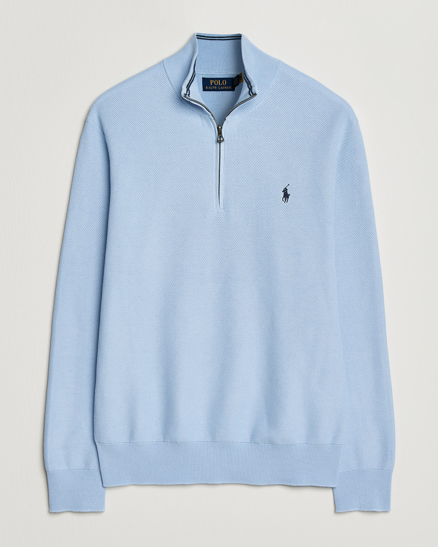 Mies | Puserot | Polo Ralph Lauren | Textured Half Zip Office Blue