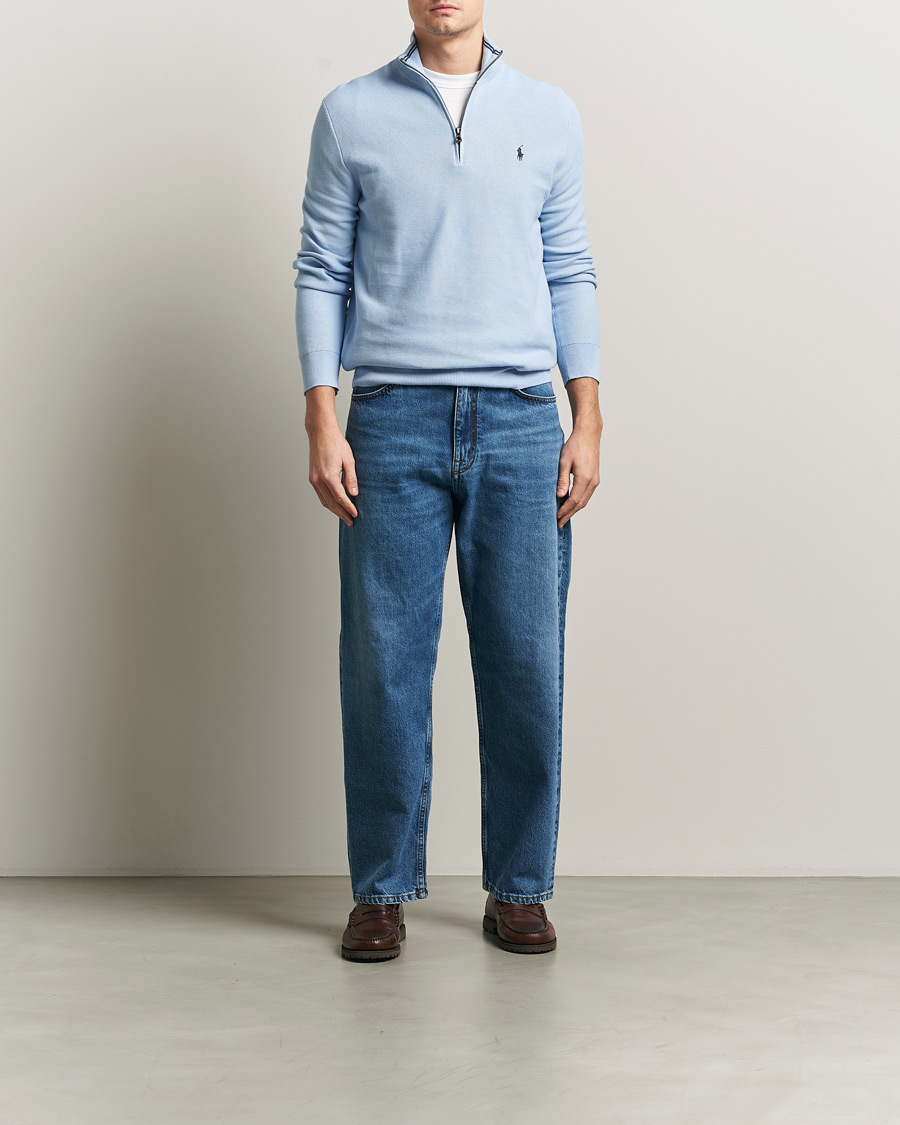 Mies | Puserot | Polo Ralph Lauren | Textured Half Zip Office Blue