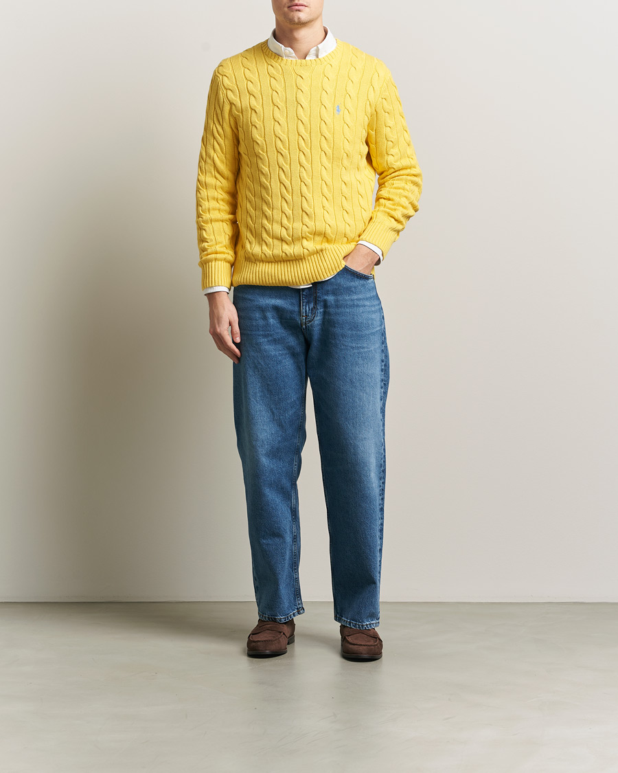 Mies | Puserot | Polo Ralph Lauren | Cotton Cable Pullover Sunfish Yellow