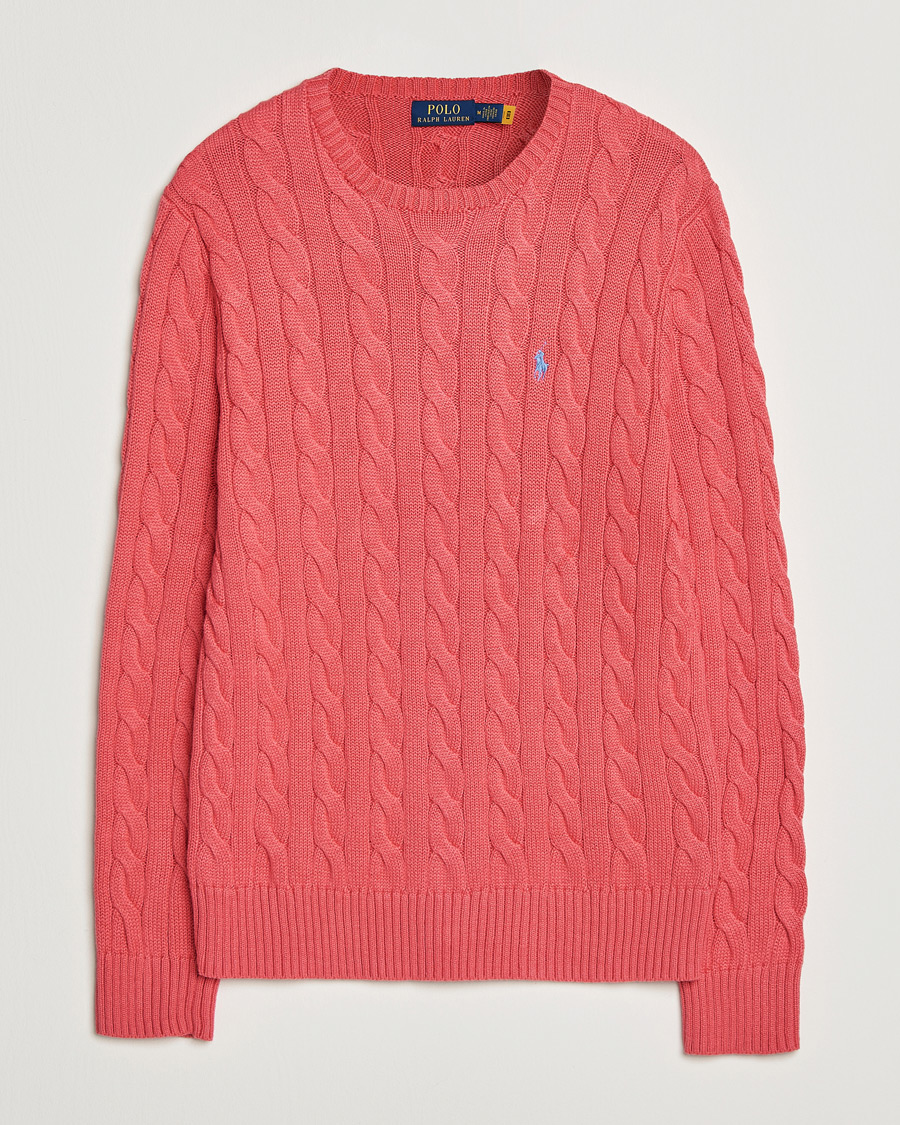 Mies | Puserot | Polo Ralph Lauren | Cotton Cable Pullover Pale Red