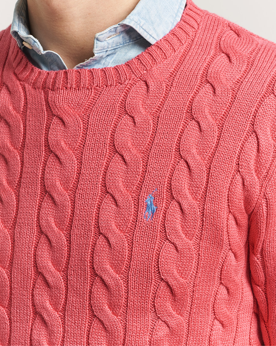 Mies | Puserot | Polo Ralph Lauren | Cotton Cable Pullover Pale Red