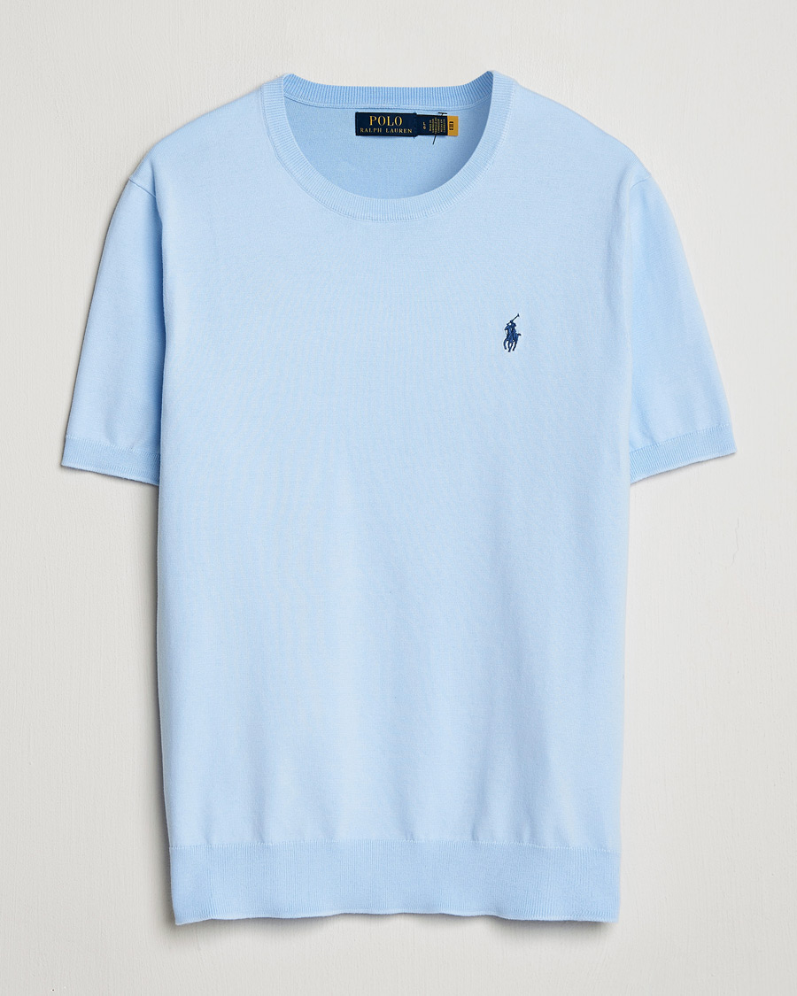 Mies | T-paidat | Polo Ralph Lauren | Knitted Short Sleeve T-Shirt Office Blue