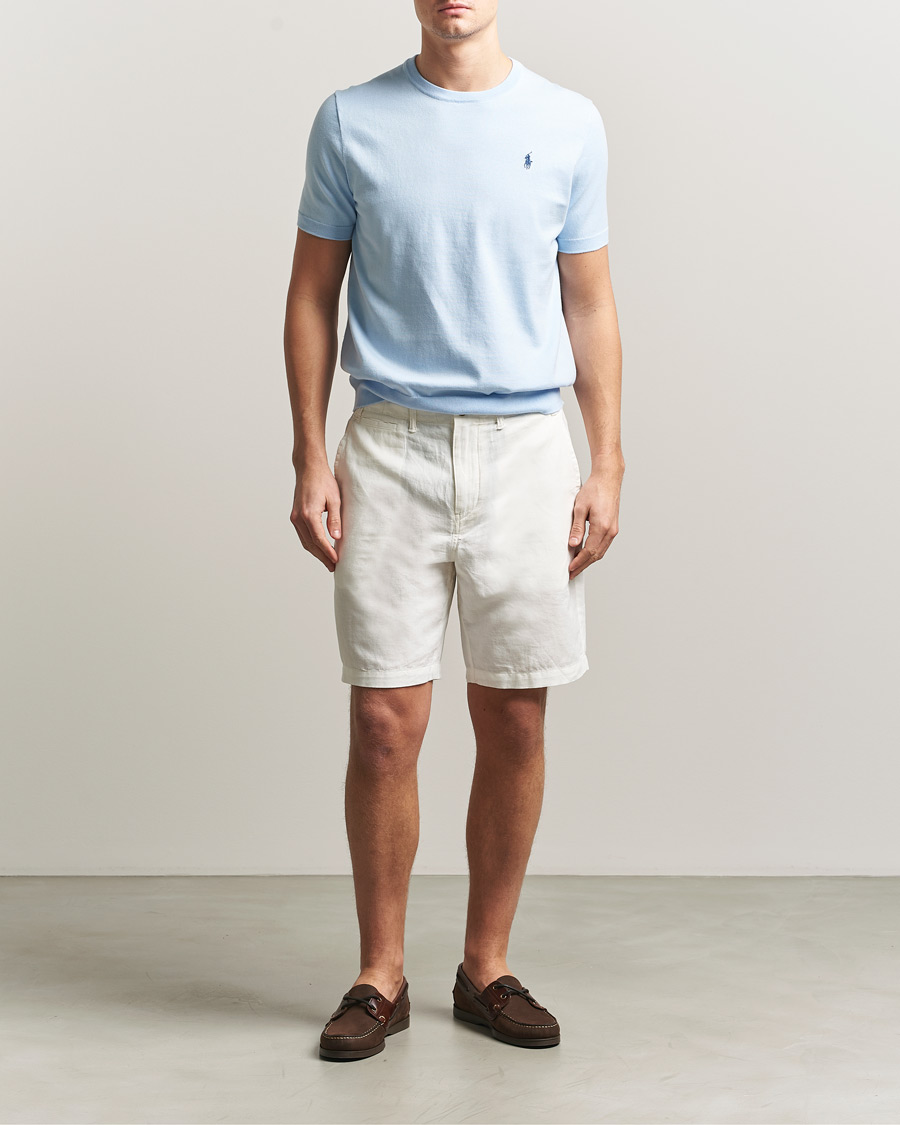 Mies | T-paidat | Polo Ralph Lauren | Knitted Short Sleeve T-Shirt Office Blue